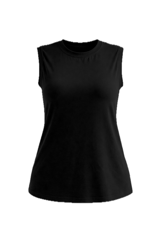 SADIE Lounge Longline Sleeveless Shortline Tank | Black | FINAL SALE