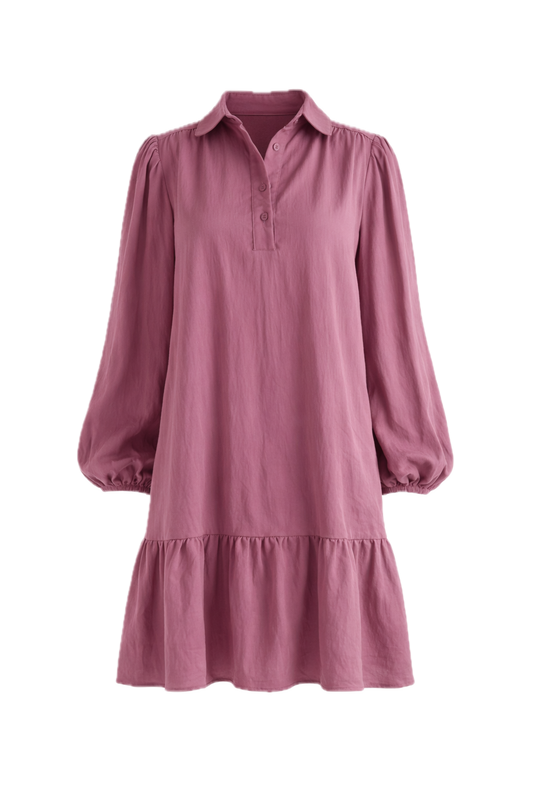 SHAE Lyocell Long Sleeve Shortline Dress | Mulberry
