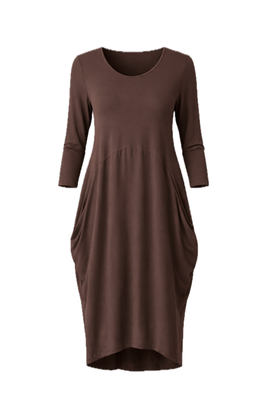 SOHO Bamboo Long Sleeve Midi Dress | Chocolate