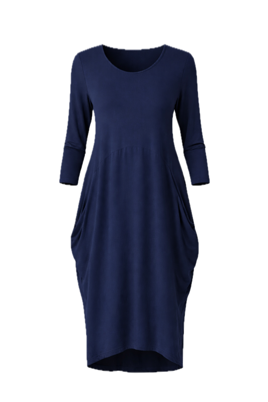 SOHO Bamboo Long Sleeve Midi Dress | Navy