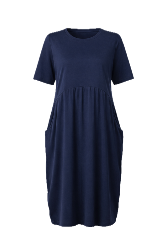 SOHO Bamboo Short Sleeve Midi Dress | Navy