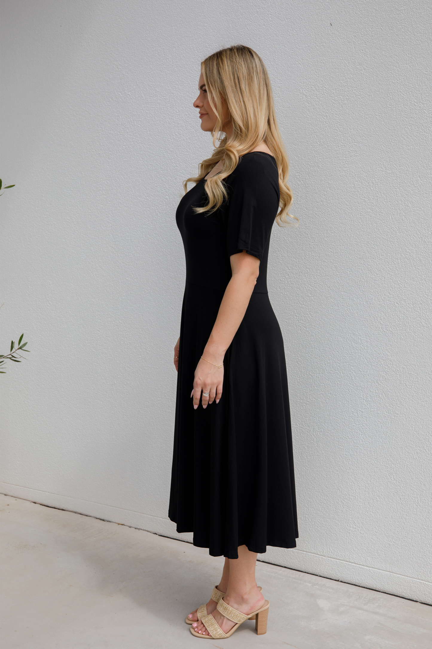 Short Sleeve Penelope Dress | Black