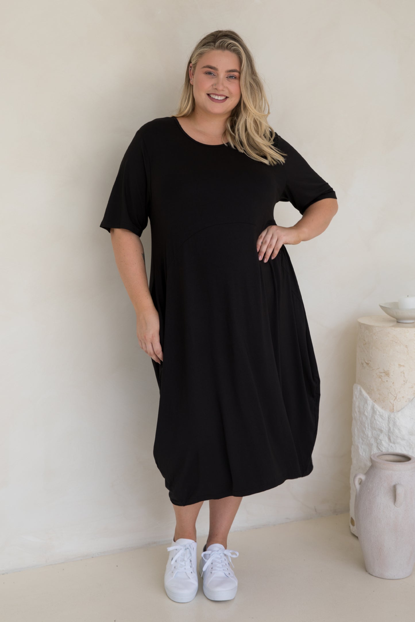 Short Sleeve Soho Dress in Black