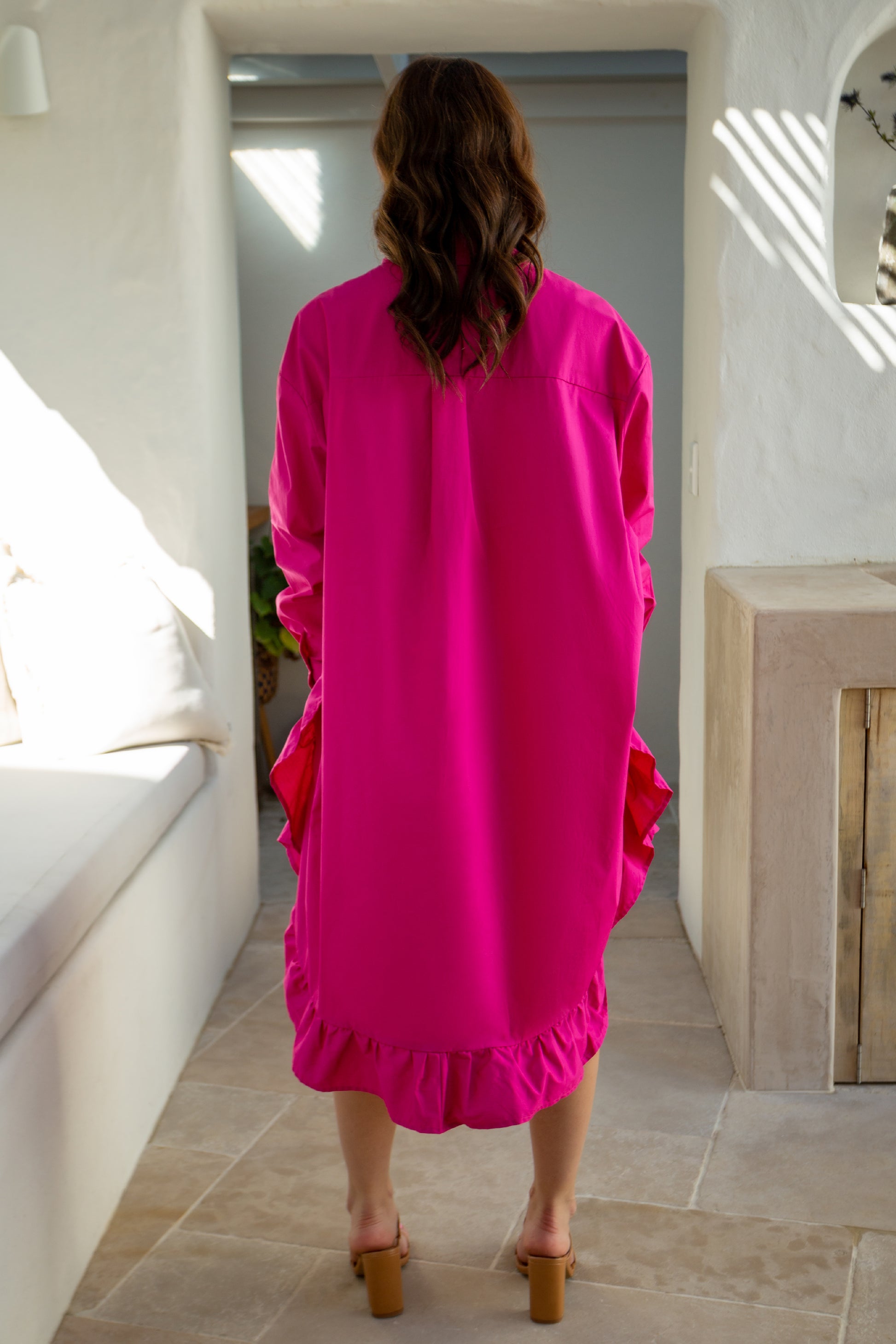 Plus-Sized Pink Dresses | PQ Collection | Sangria Shirt Dress Orchid