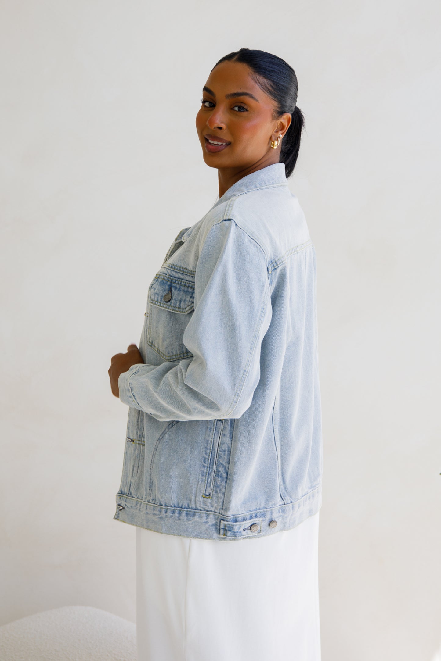 Signature Relaxed Denim Jacket | Light Wash Denim