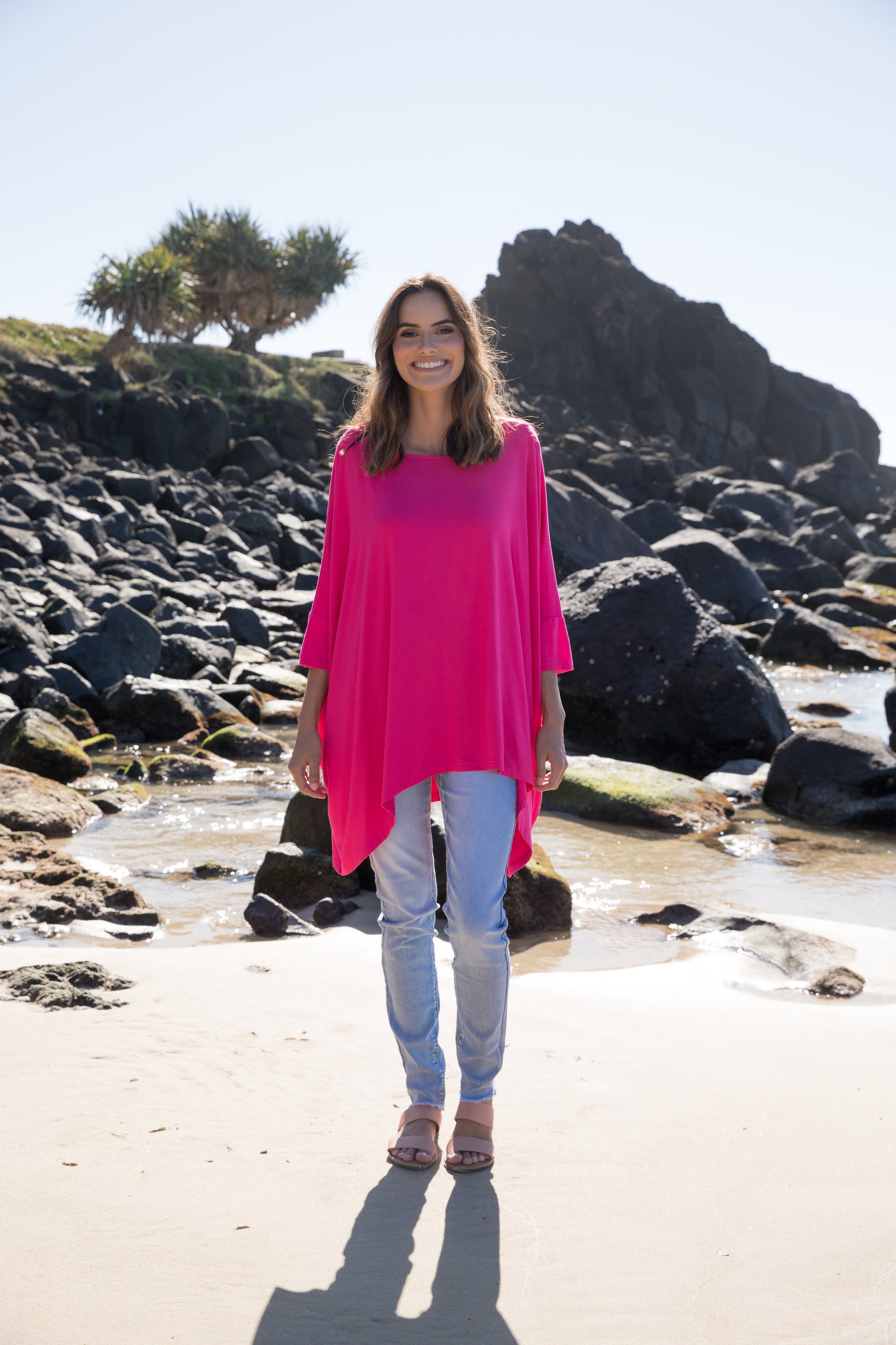 Plus-Sized Pink Dresses | PQ Collection | Simplicity Top in Magenta