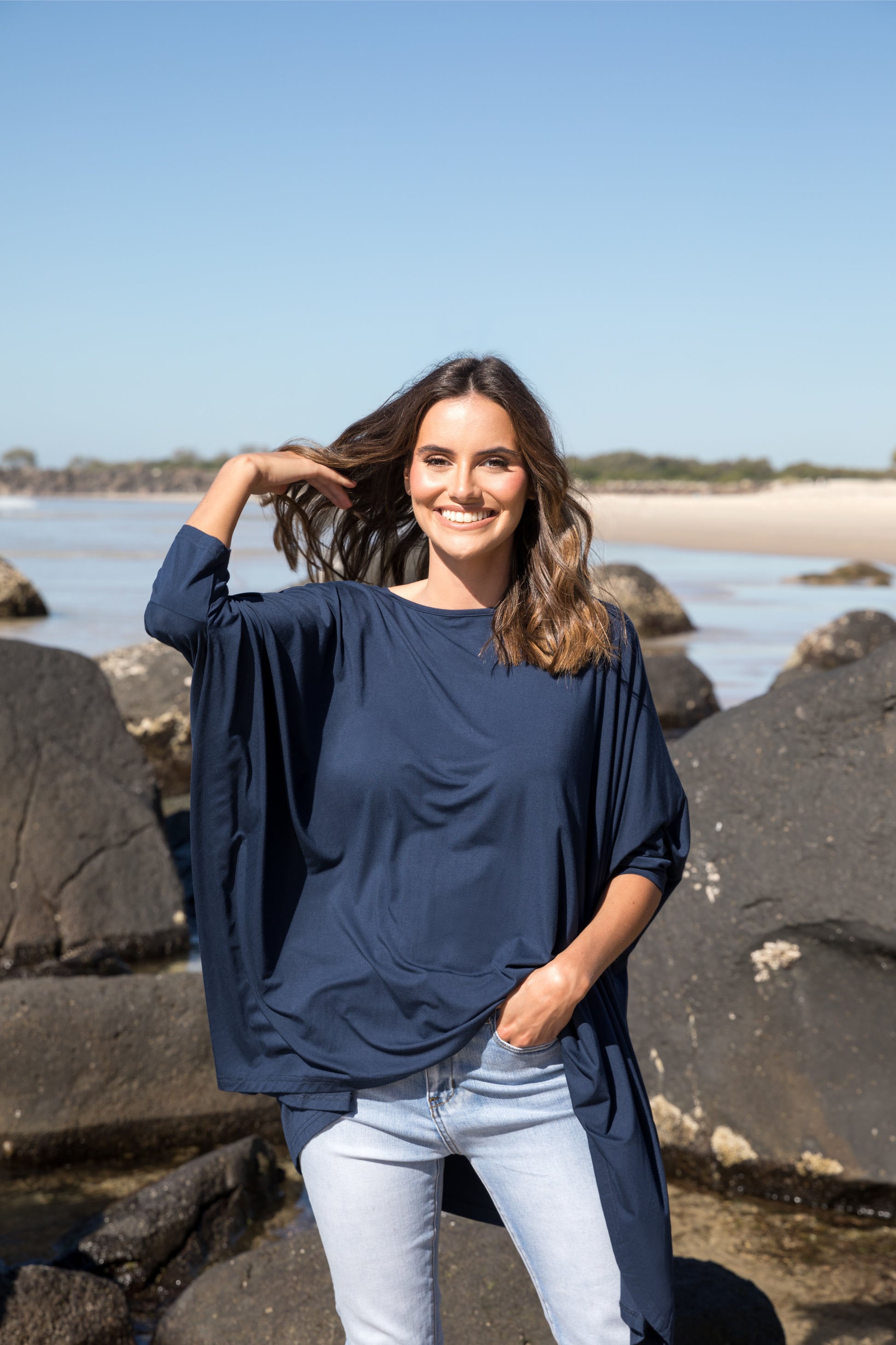 Plus-Sized Navy Top | PQ Collection | Simplicity Top