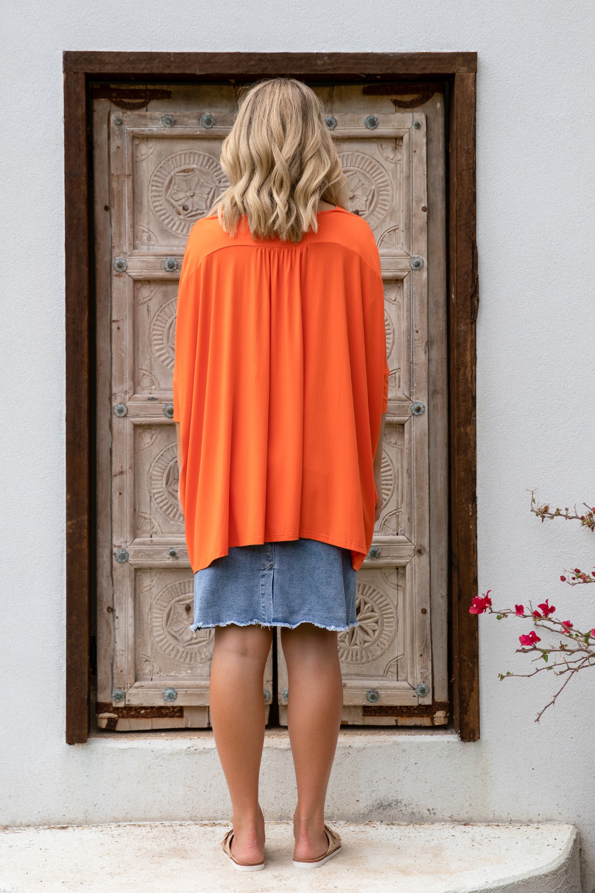 Plus-Sized Orange Top | PQ Collection | Simplicity Top in Scarlett