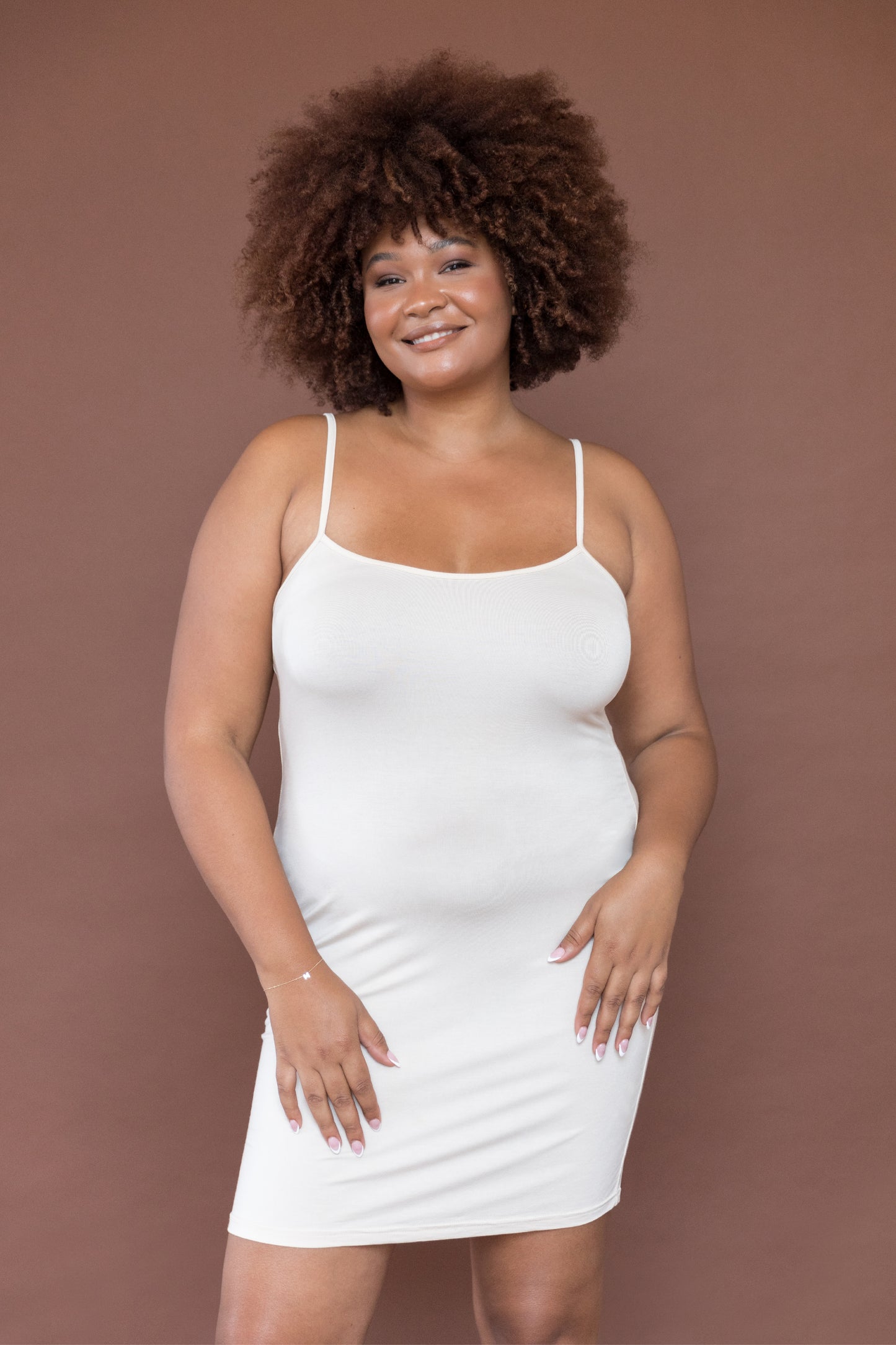 Plus-Sized Nude Slip | PQ Collection | Slip Dress in Beige