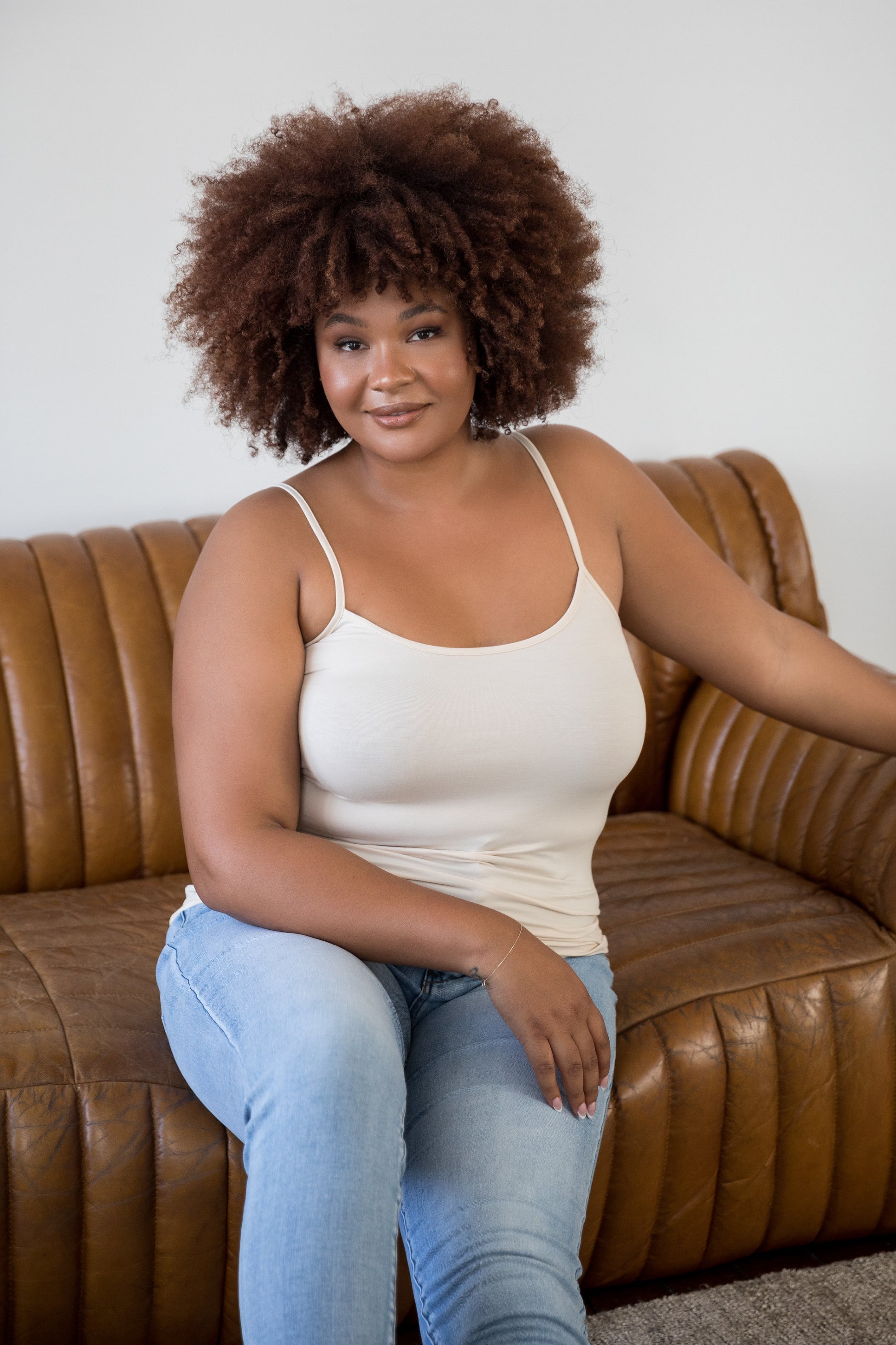 Plus-Sized Beige Top | PQ Collection | Slip Singlet