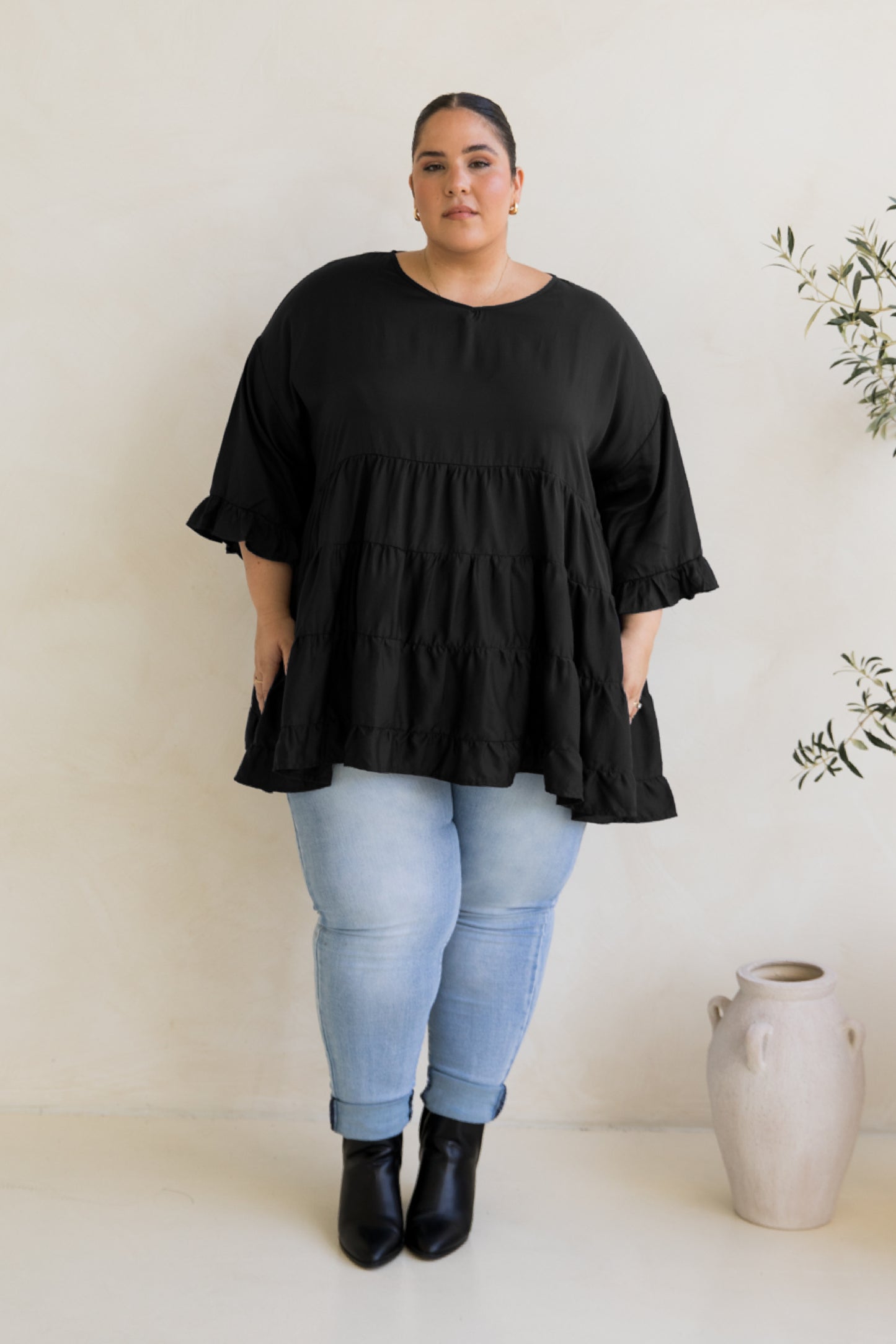 Sofia Top | Black Tencel