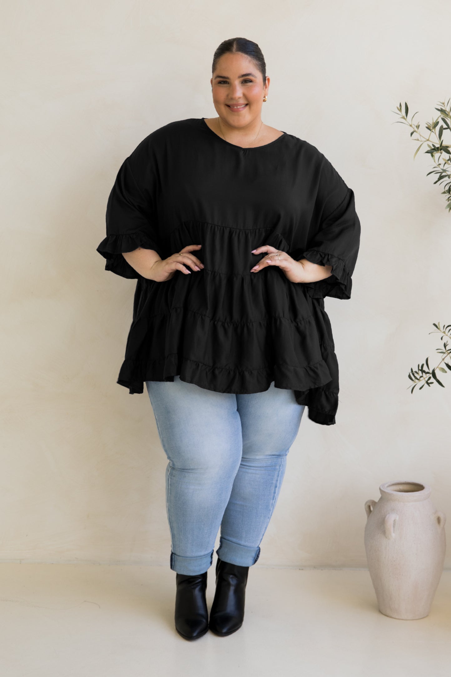 Sofia Top | Black Tencel