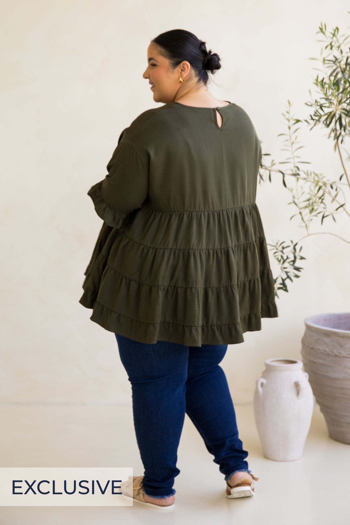 Sofia Top in Moss Green