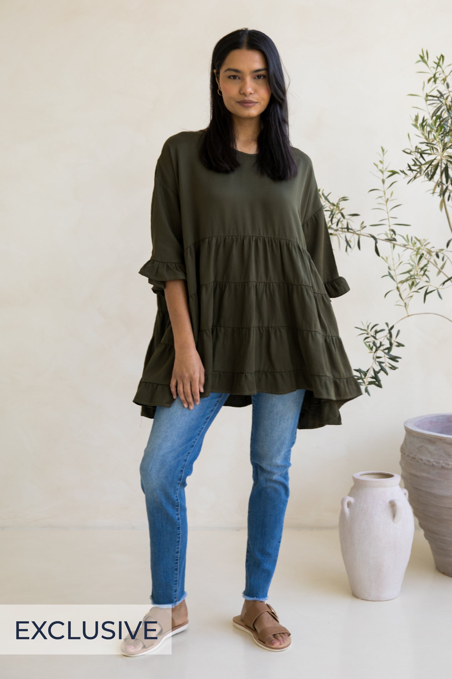 Sofia Top in Moss Green