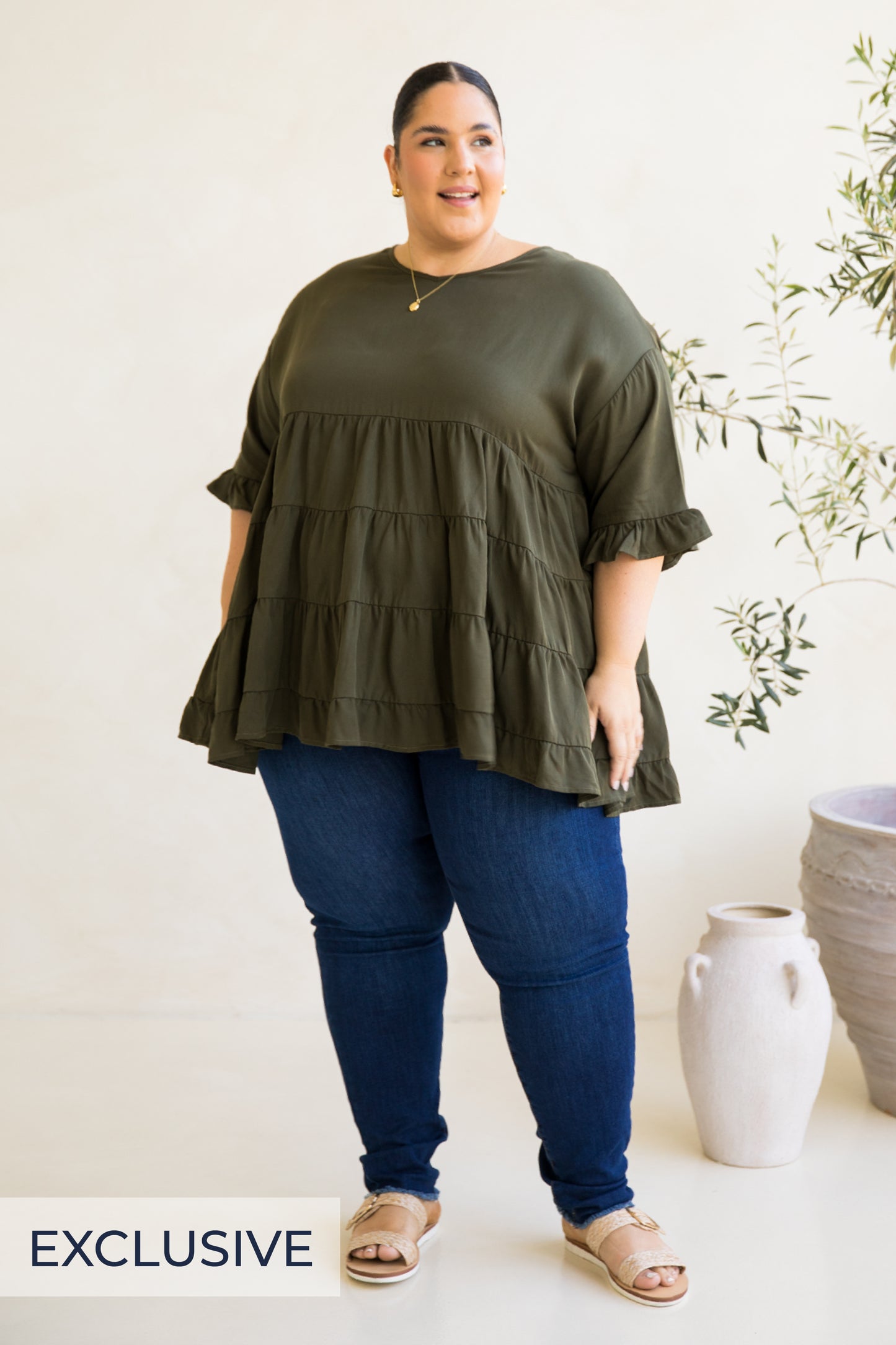 Sofia Top in Moss Green