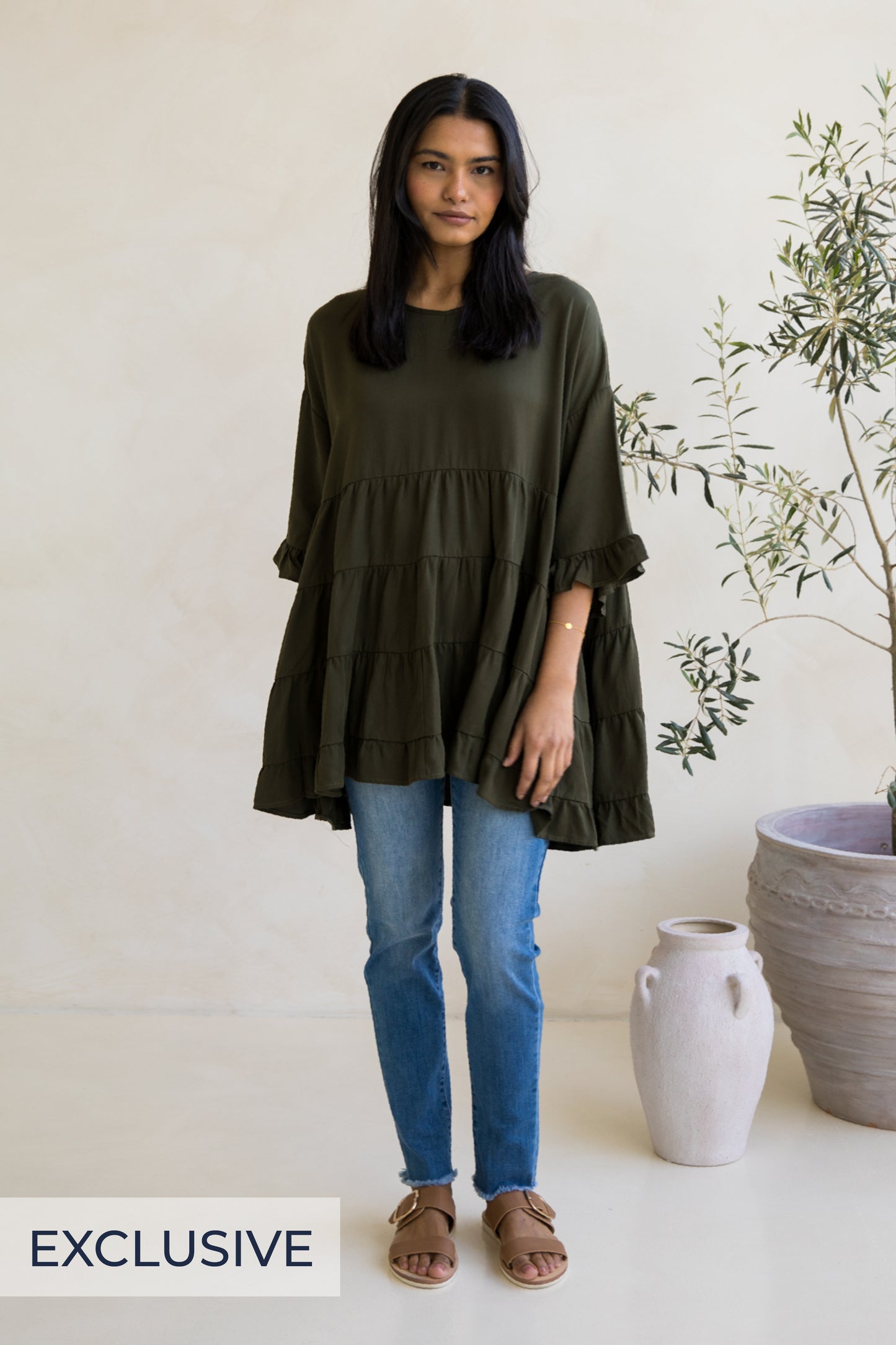 Sofia Top in Moss Green