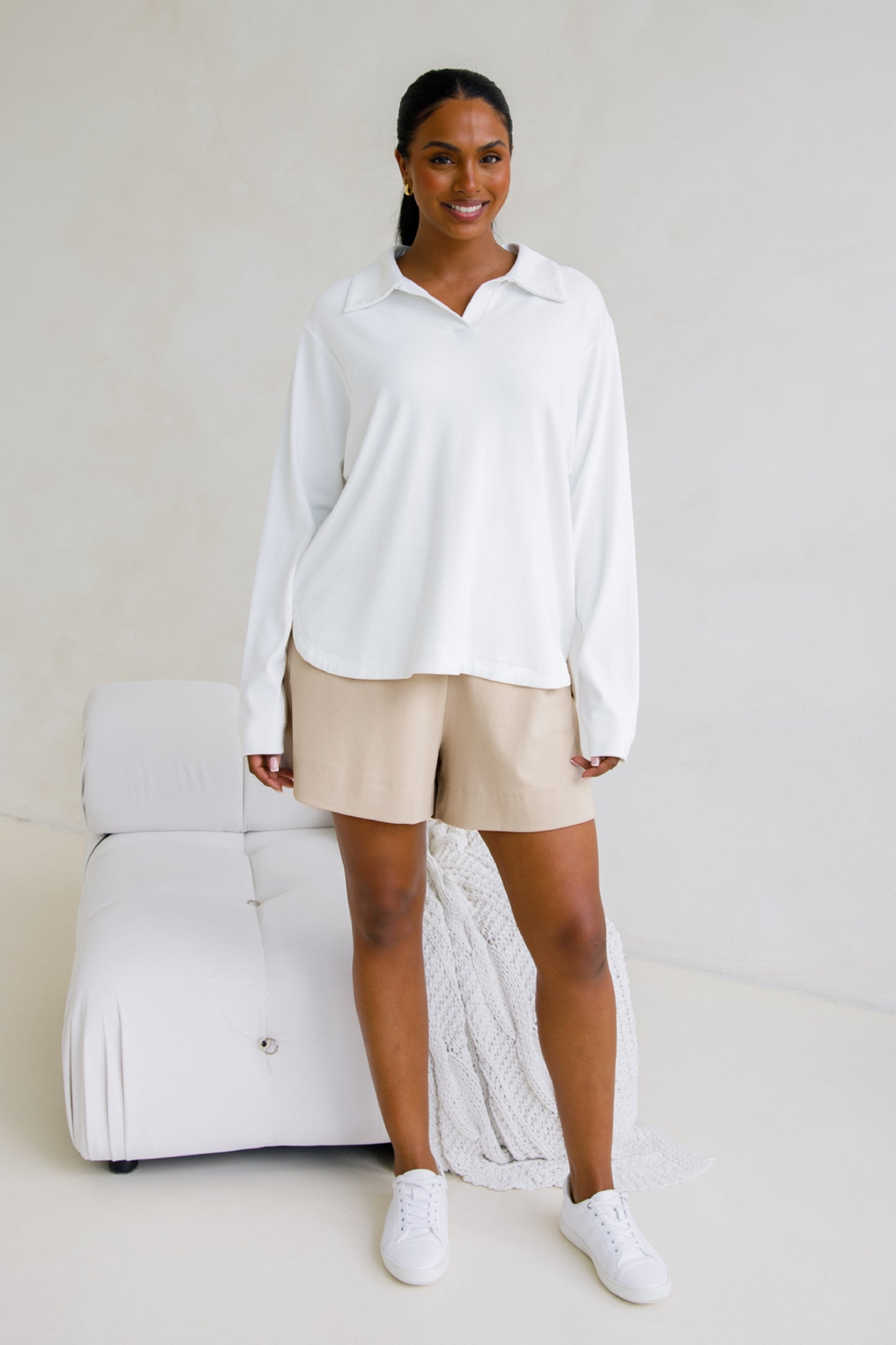 Gigi Lounge Sweater | White