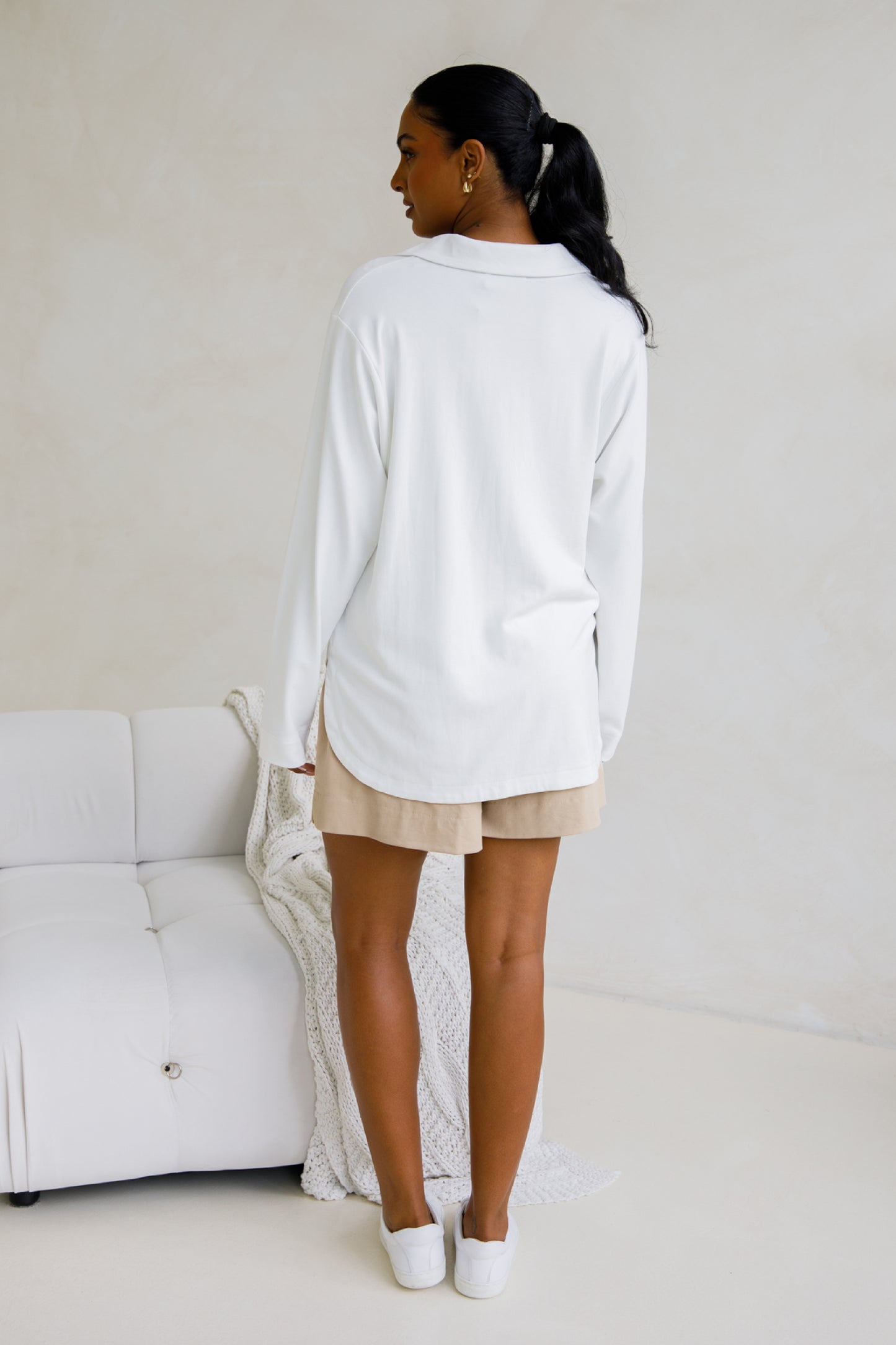 Gigi Lounge Sweater | White