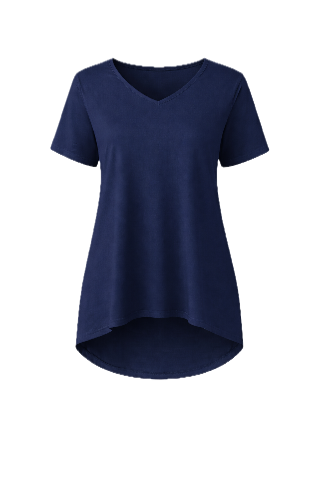 T-SHIRT Bamboo Short Sleeve Hi Lo Classic Length Top | Navy