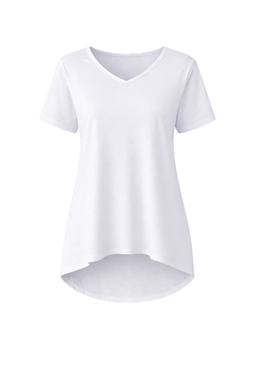 T-SHIRT Bamboo Short Sleeve Hi Lo Classic Length Top | White