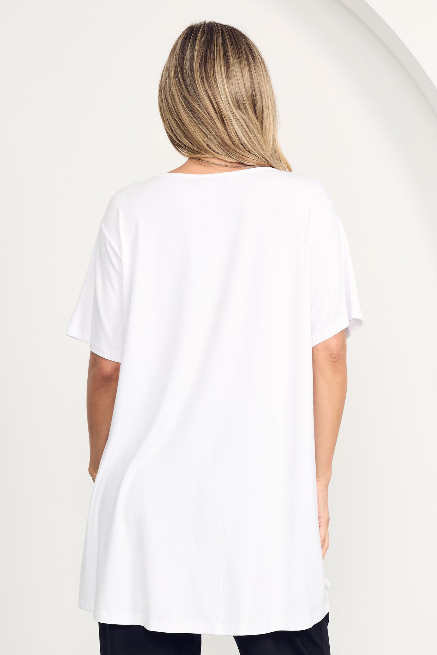 T-SHIRT Hi Lo Bamboo Top | White