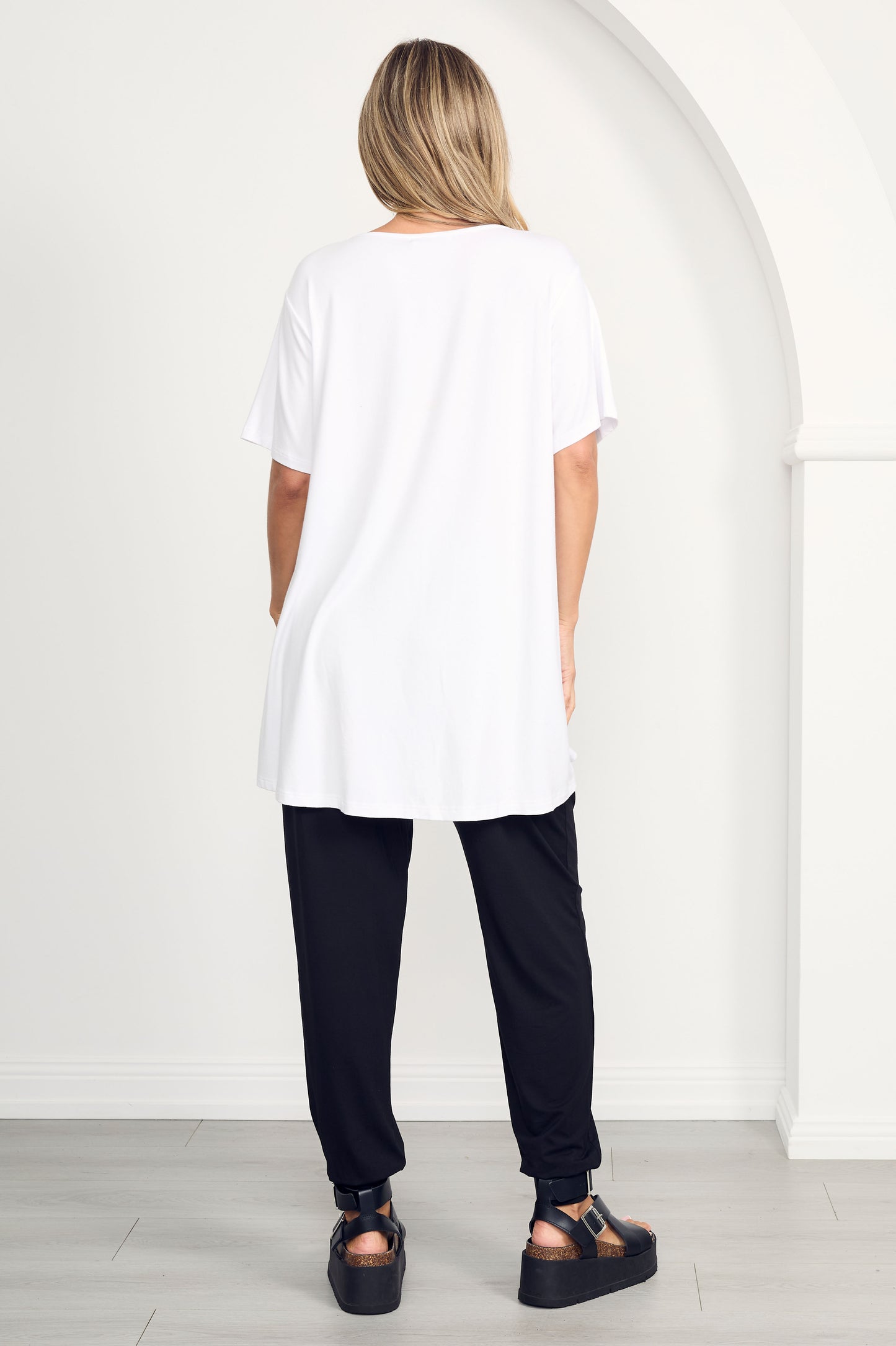 T-SHIRT Hi Lo Bamboo Top | White