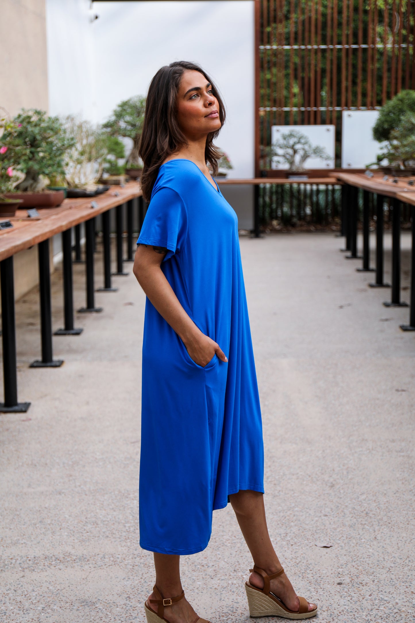 Plus-Sized Blue Dresses | PQ Collection | T-Shirt Dress