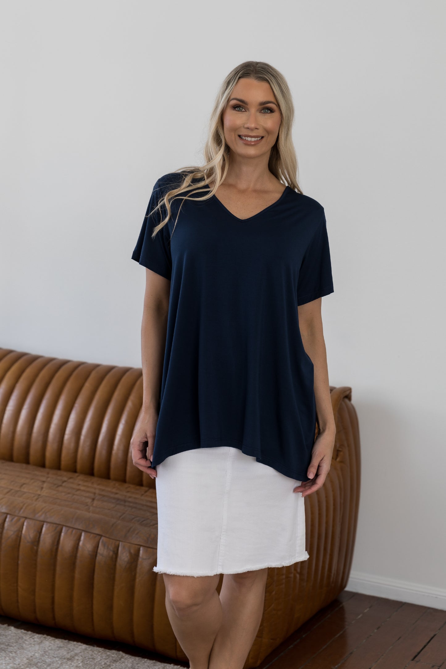 Plus-Sized Navy Tops | PQ Collection | T-Shirt Top