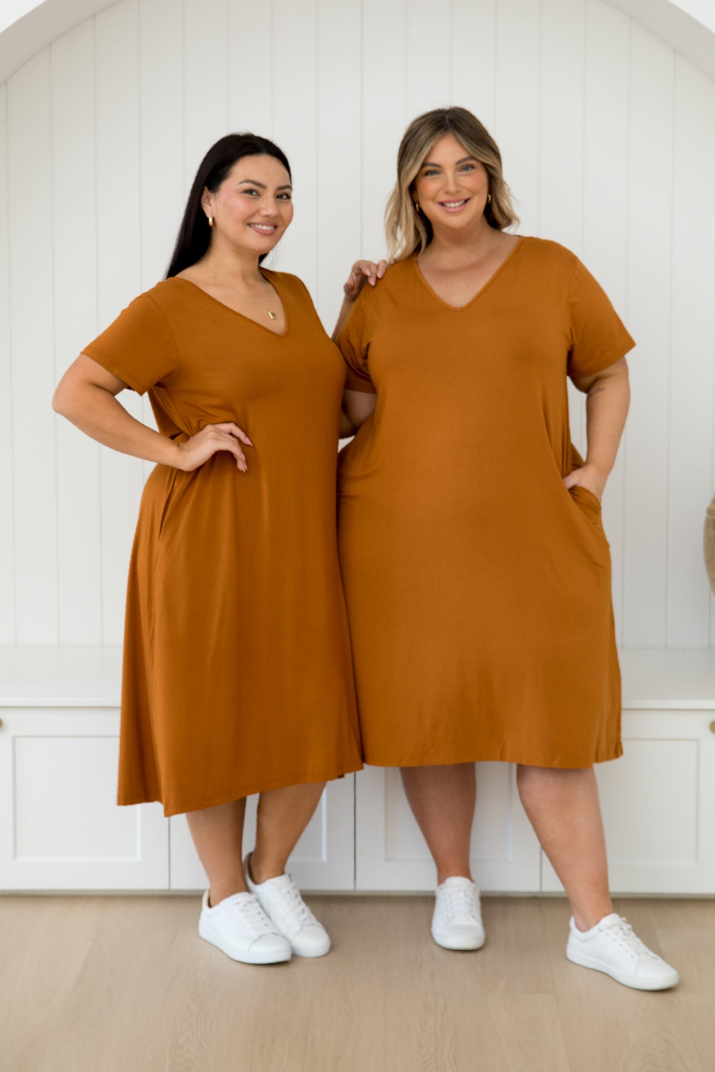 T-Shirt Dress in Butterscotch