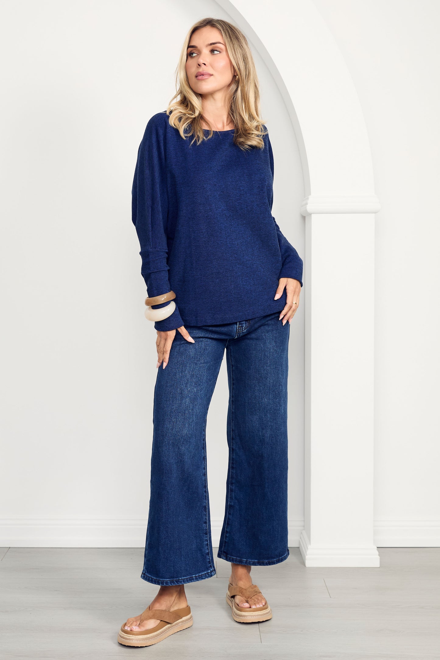 WYATT Denim Wide Leg Cropped Jean | Dark Wash | FINAL SALE
