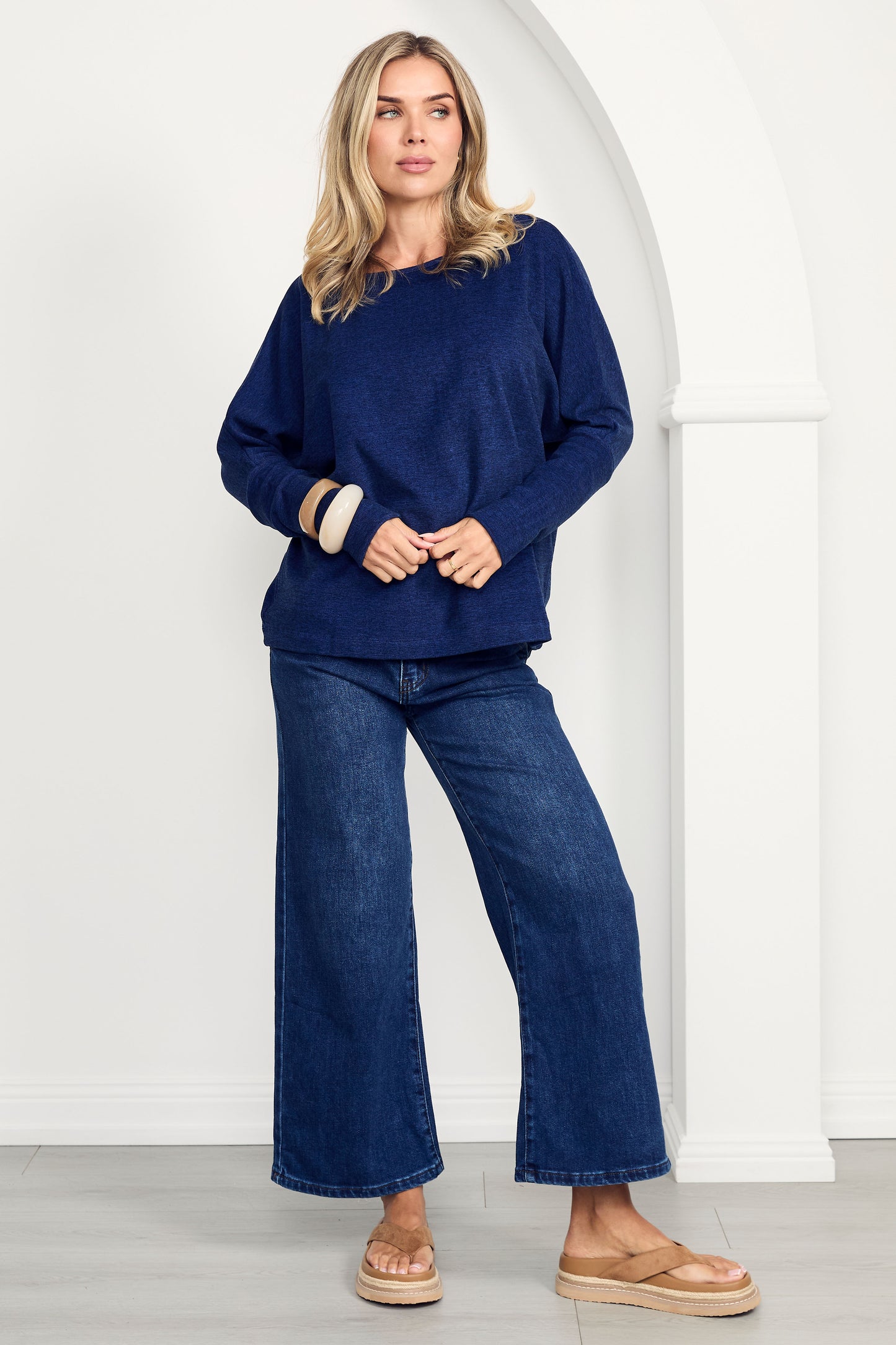 WYATT Denim Wide Leg Cropped Jean | Dark Wash | FINAL SALE