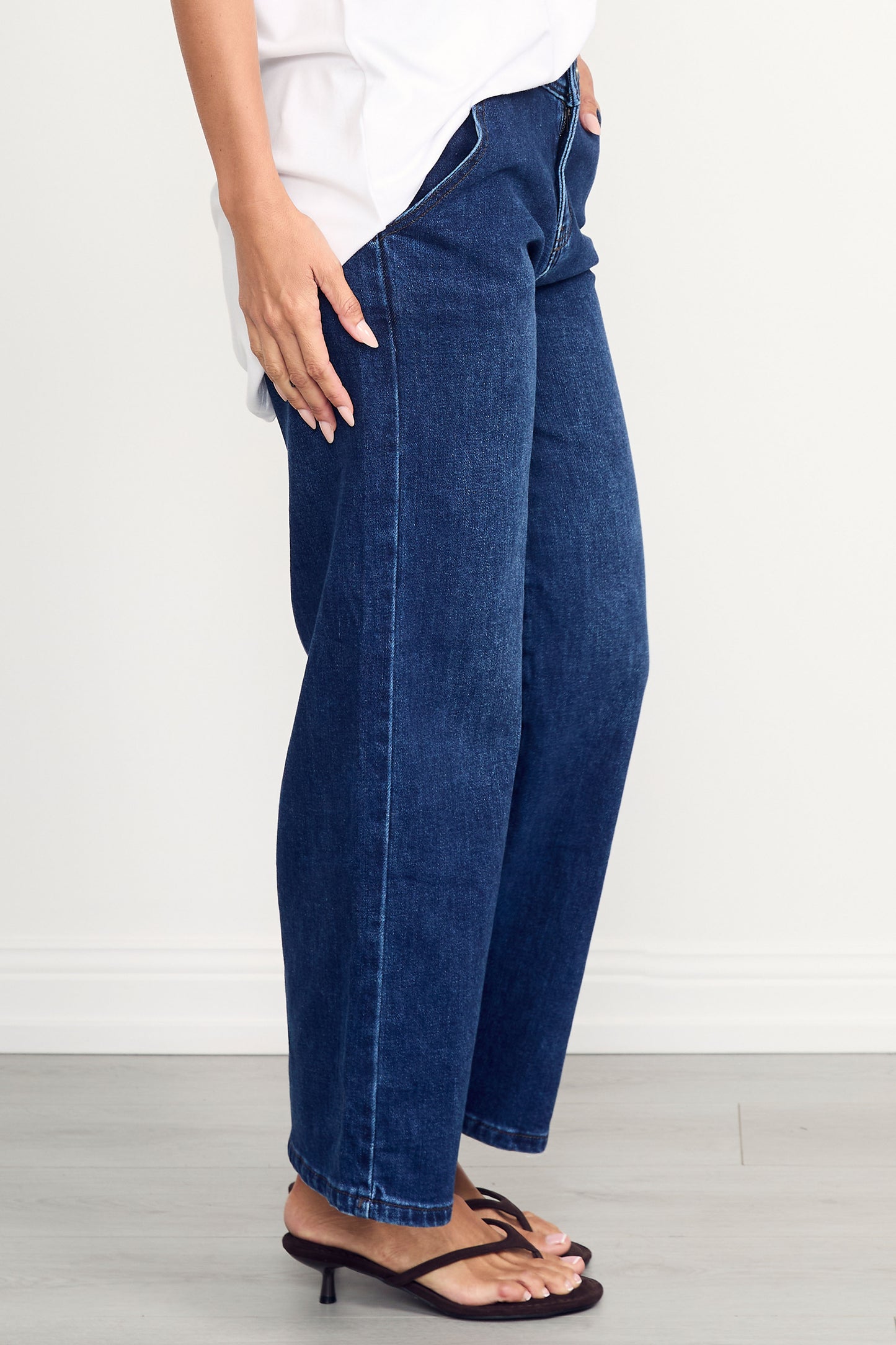 WYATT Denim Wide Leg Cropped Jean | Dark Wash | FINAL SALE