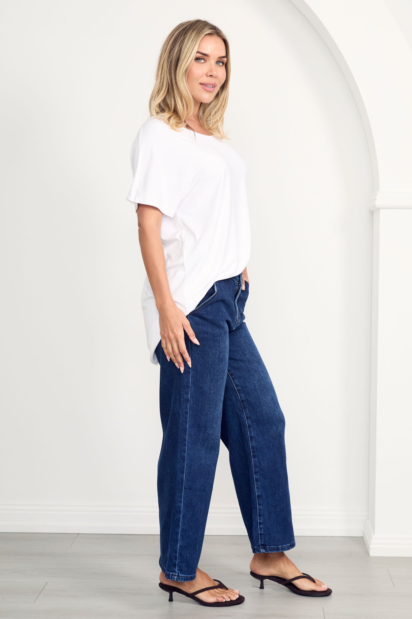 WYATT Denim Wide Leg Cropped Jean | Dark Wash | FINAL SALE