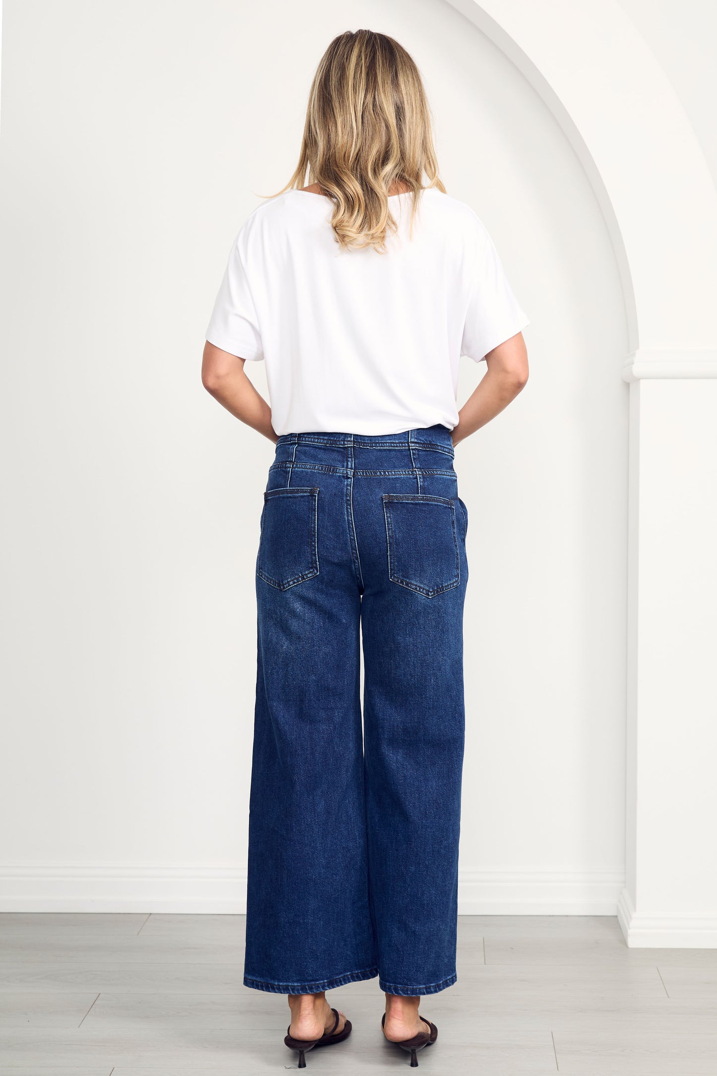 WYATT Denim Wide Leg Cropped Jean | Dark Wash | FINAL SALE