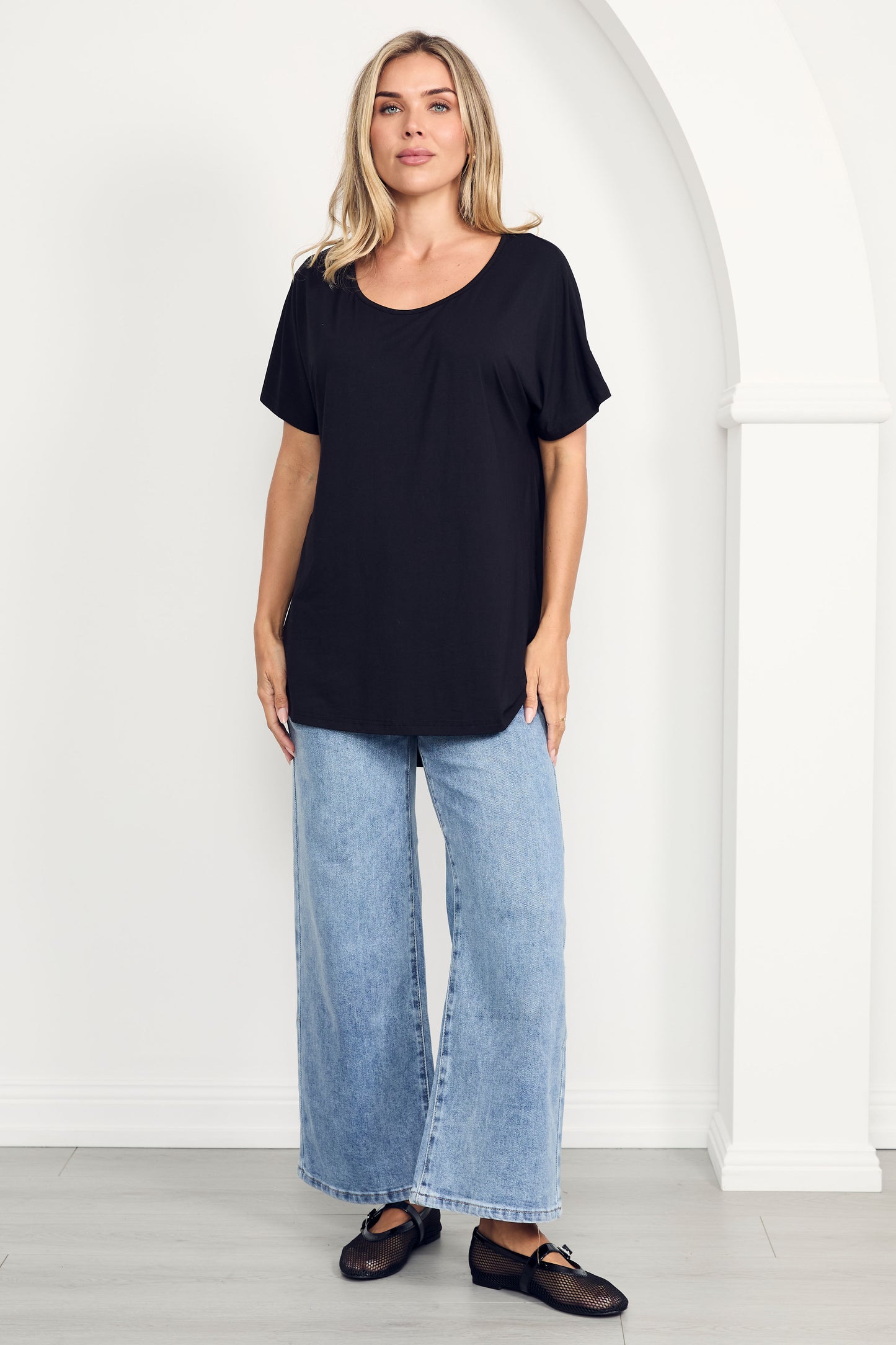 WYATT Denim Wide Leg Cropped Jean | Mid Wash | FINAL SALE