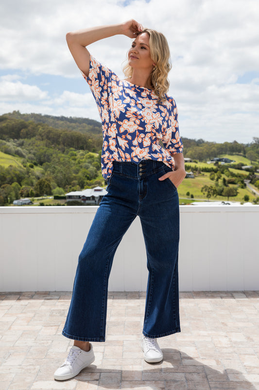 Wanda Bamboo Short Sleeve Classic Length Top | Lucia | FINAL SALE