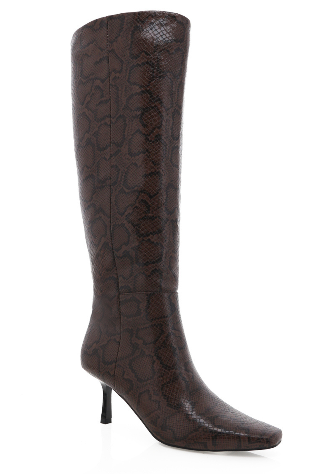 XABRINA Long Boots | Chocolate Snake
