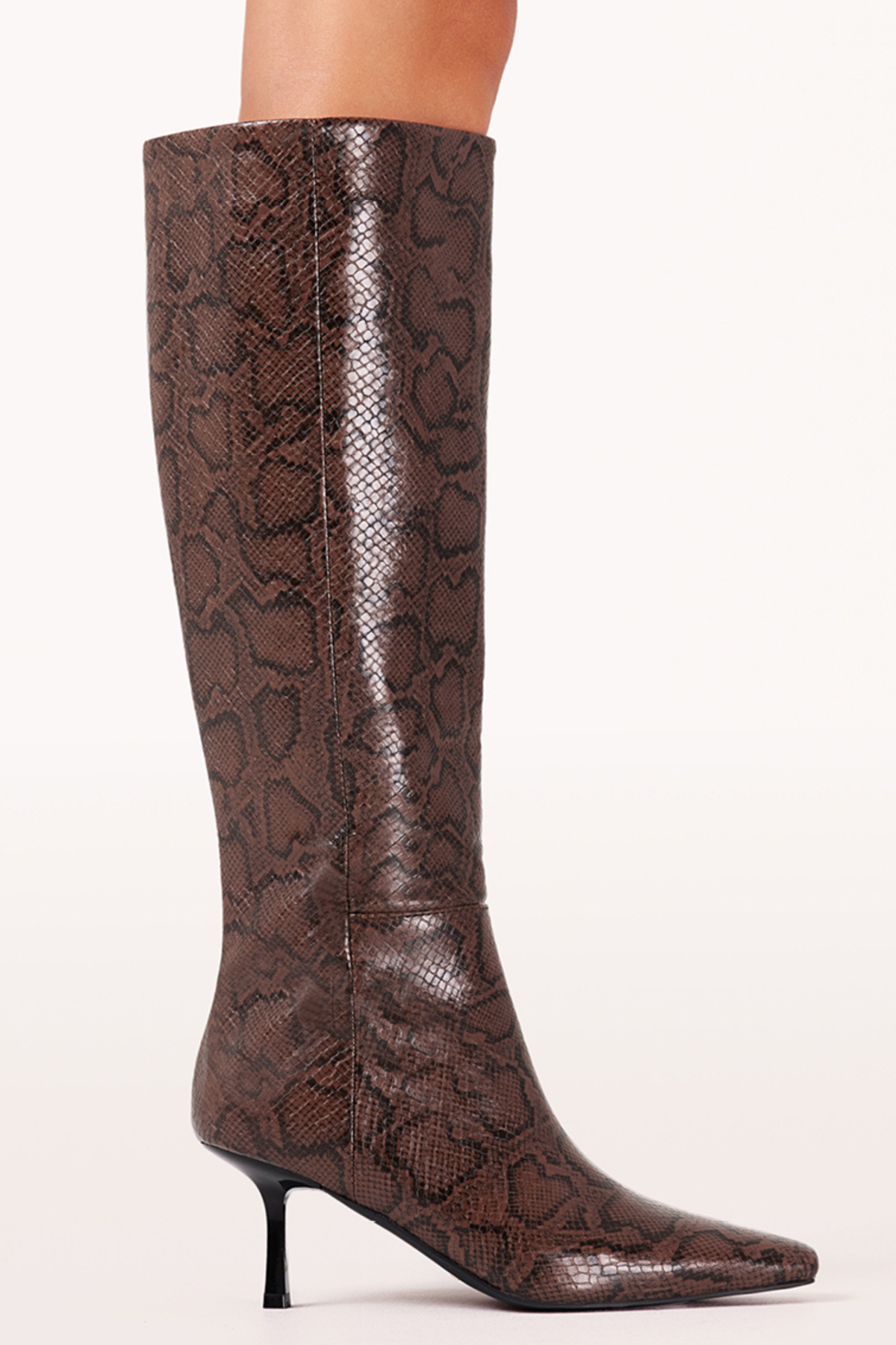 XABRINA Long Boots | Chocolate Snake