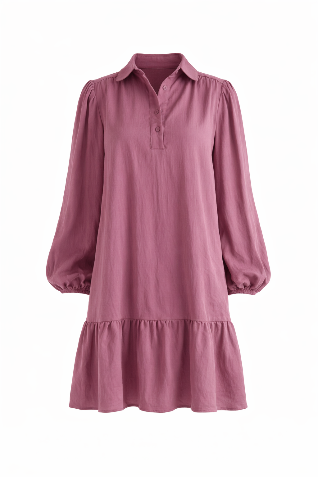 SHAE Lyocell Long Sleeve Shortline Dress | Mulberry