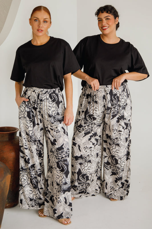 Rhi Wide Leg Pant | Flora Noir