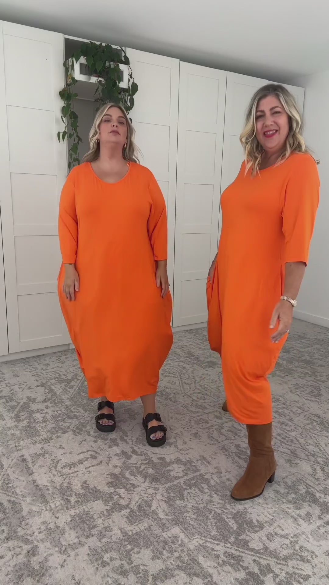 Plus-Sized Orange Dresses | PQ Collection | Alviva Dress in Scarlett