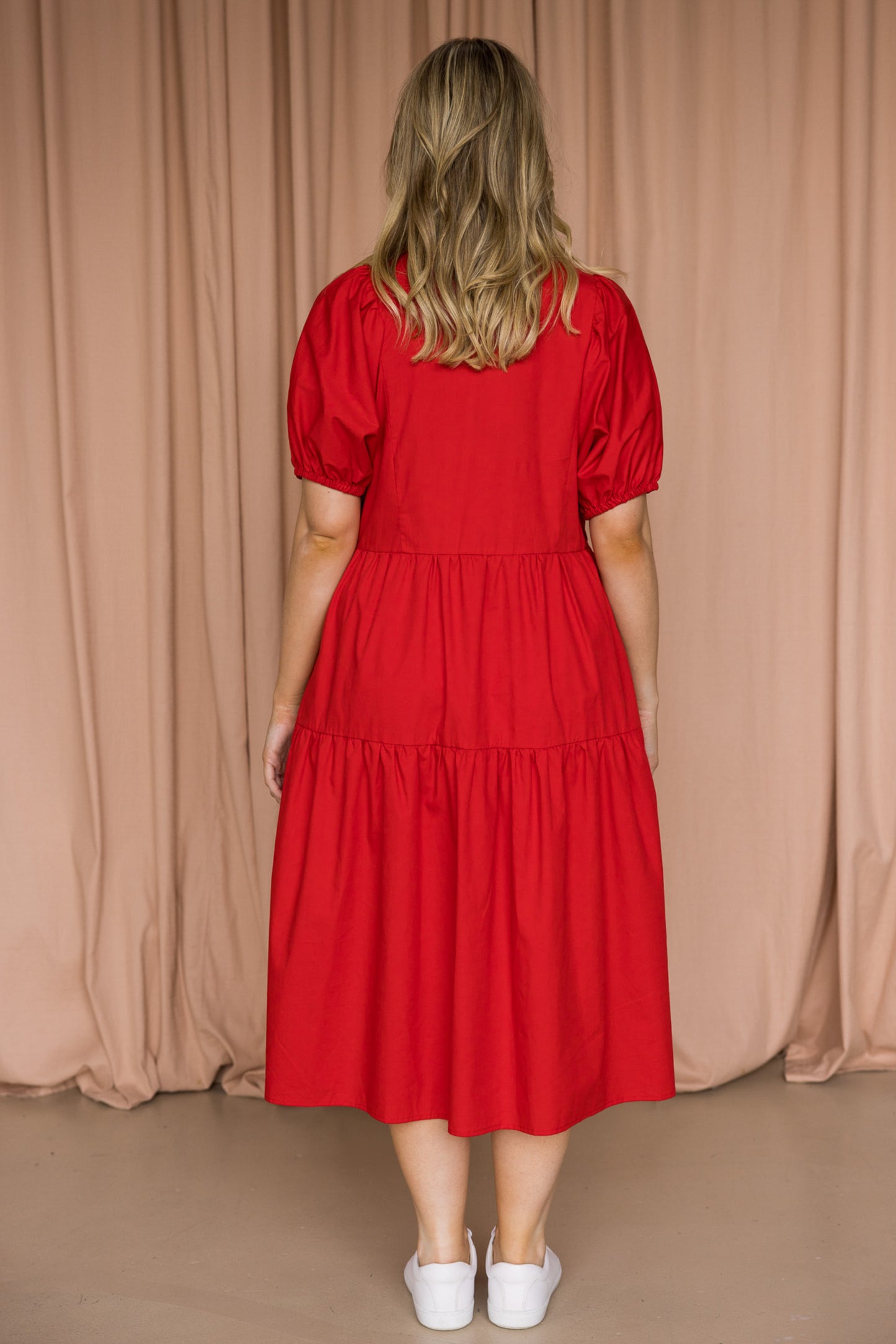 Drifter Midi Dress in Red