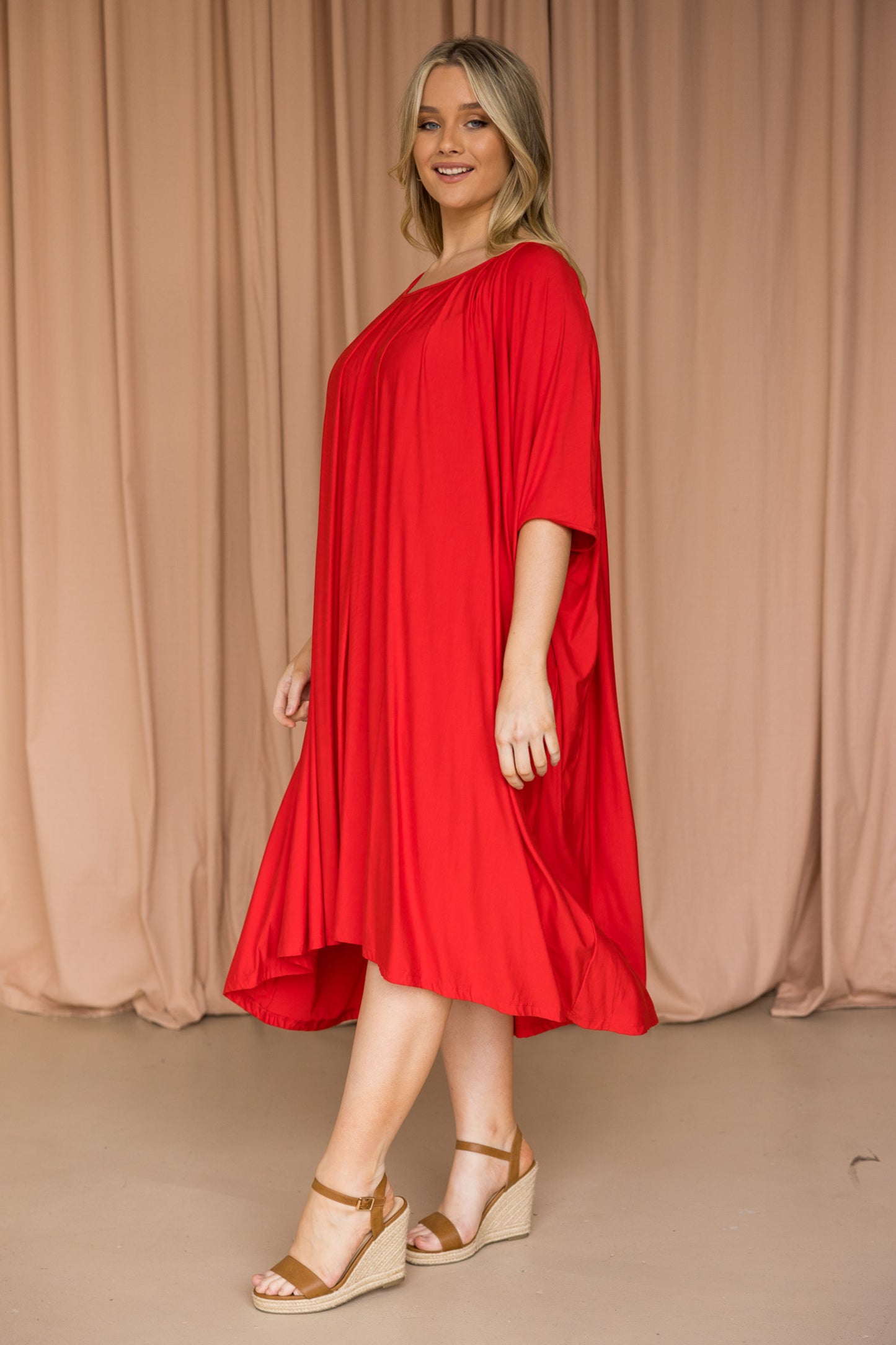 Midi red dress