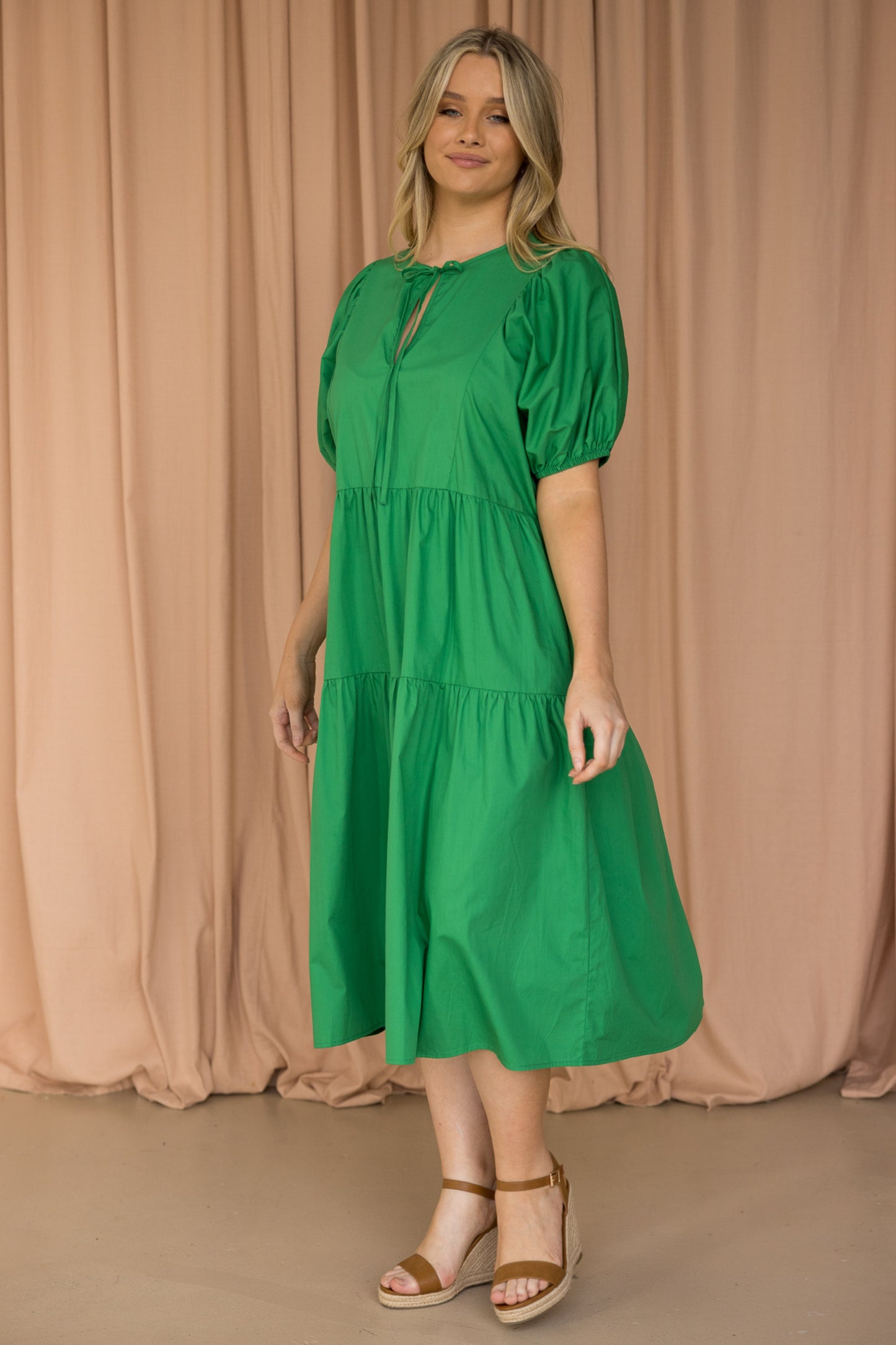 Drifter Midi Dress in Emerald