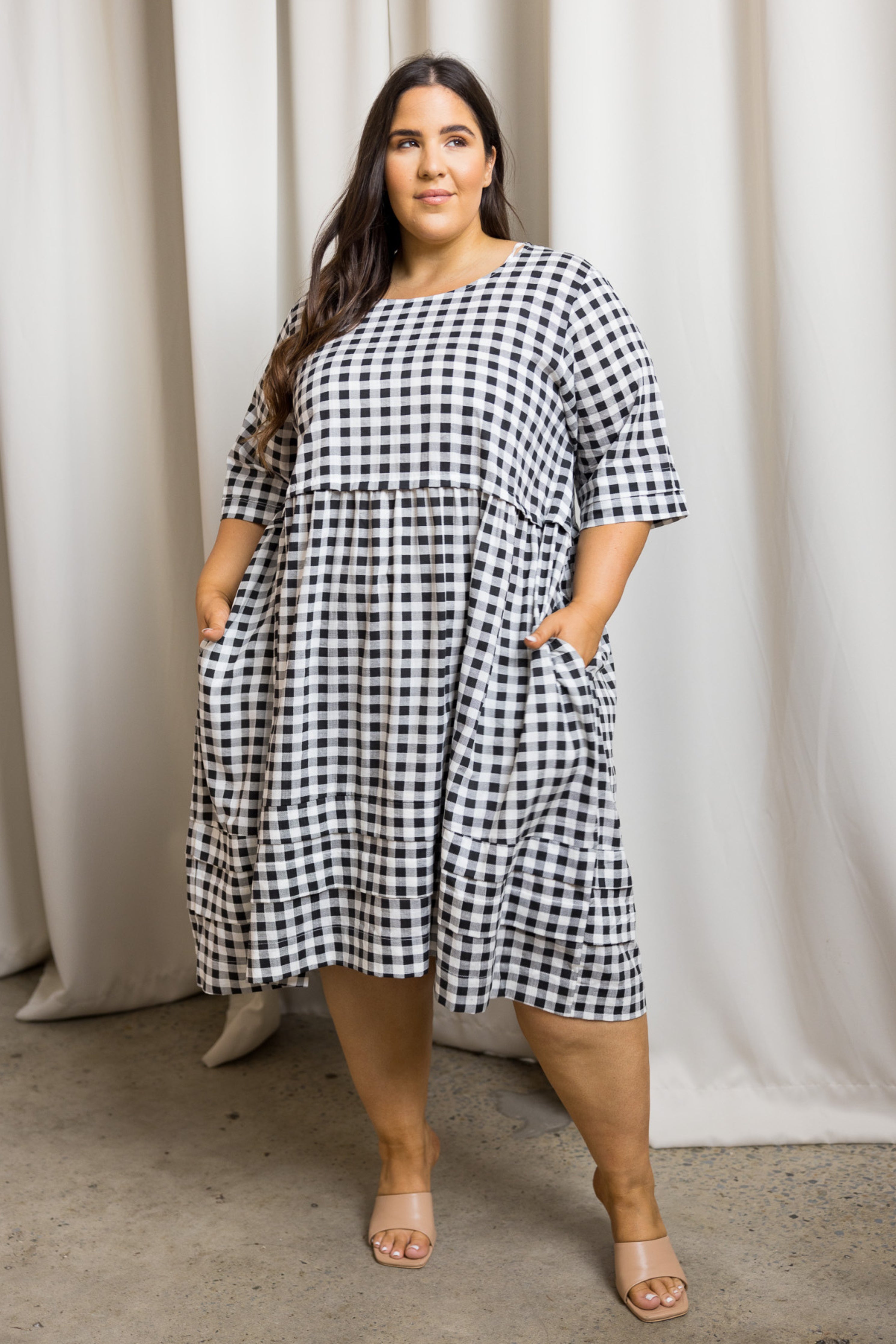 FINAL SALE Kingsley Dress in Night Check – PQ Collection