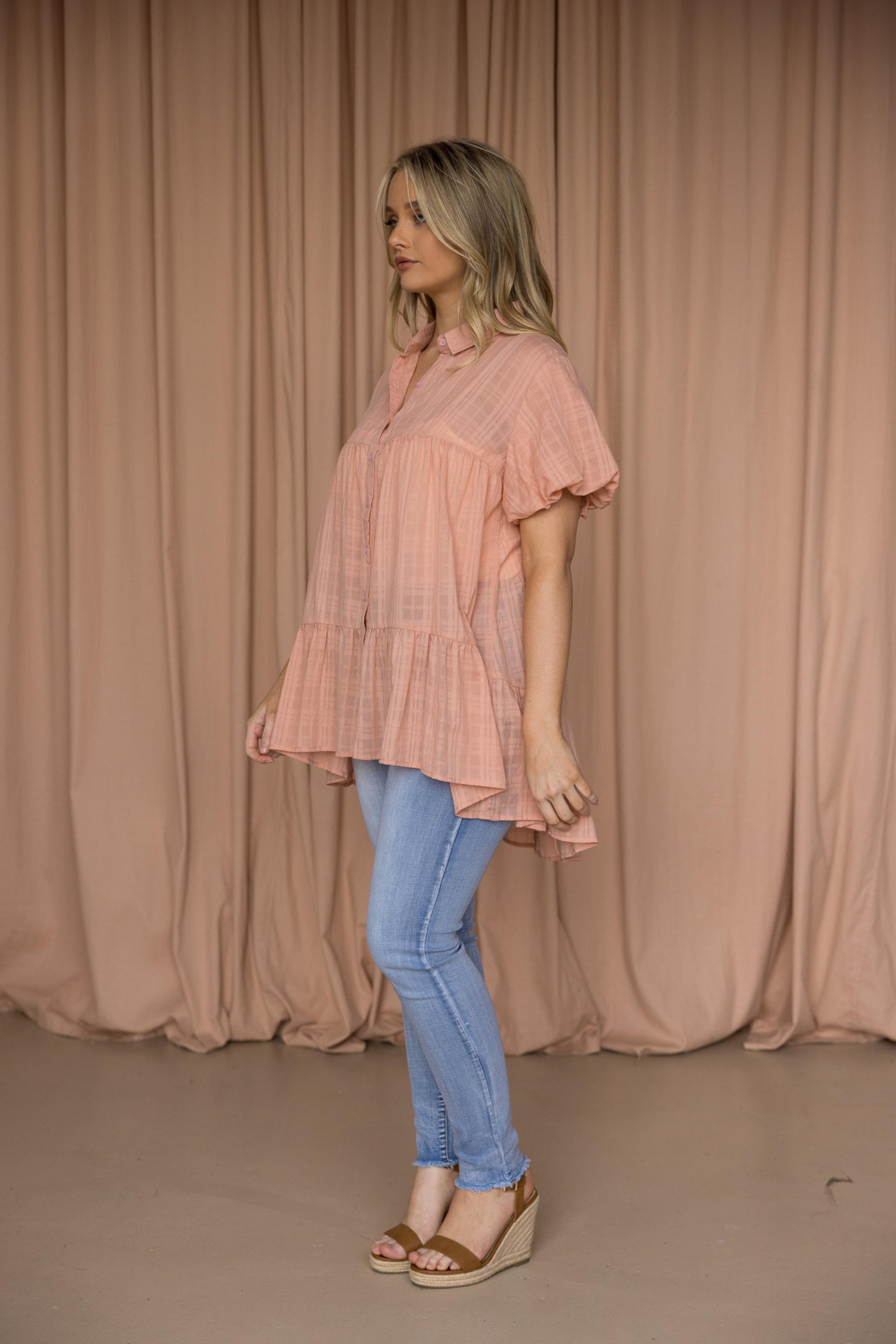 Petra Top in Coral