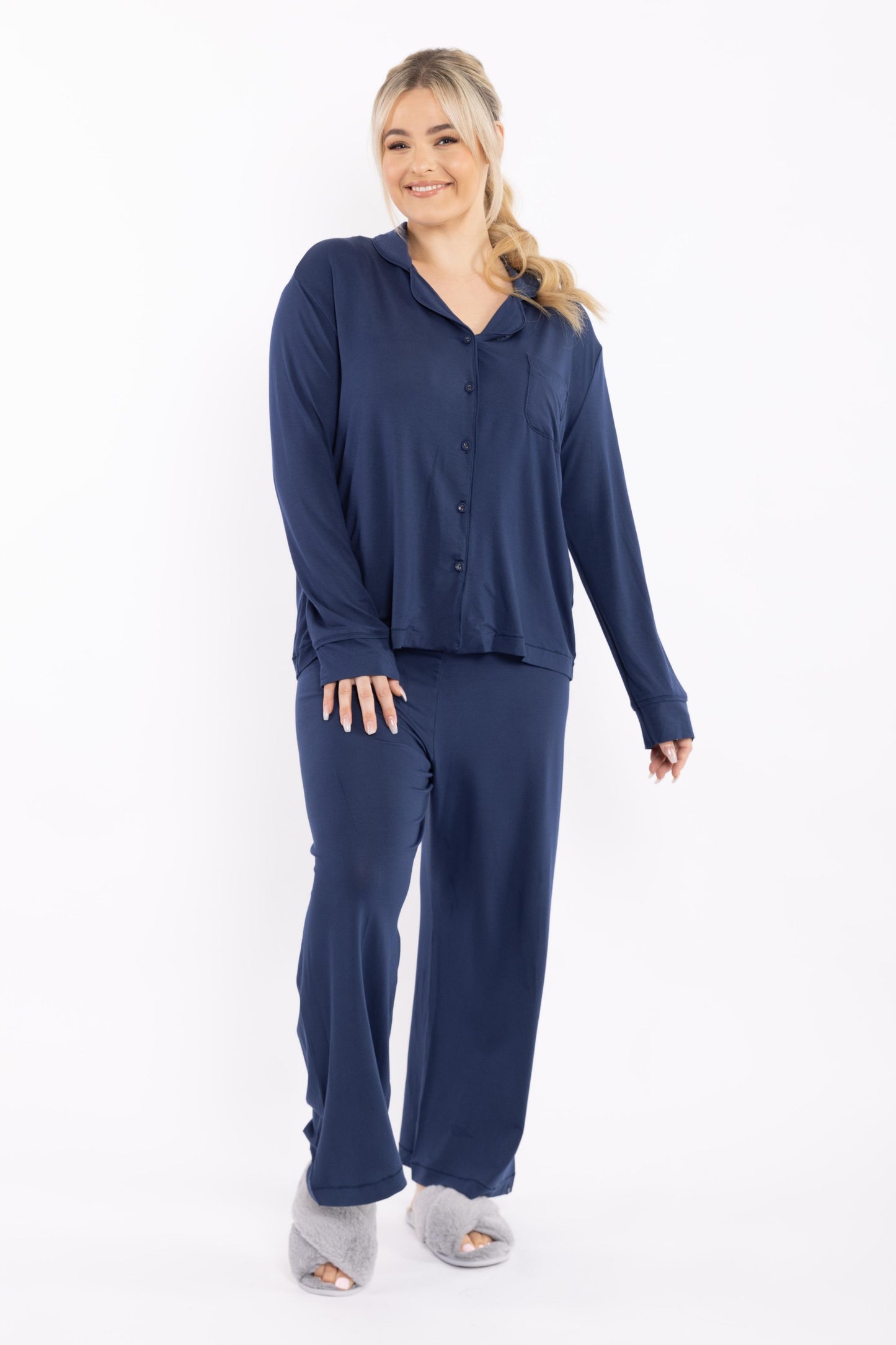 Long Sleeve PJ Top in Navy