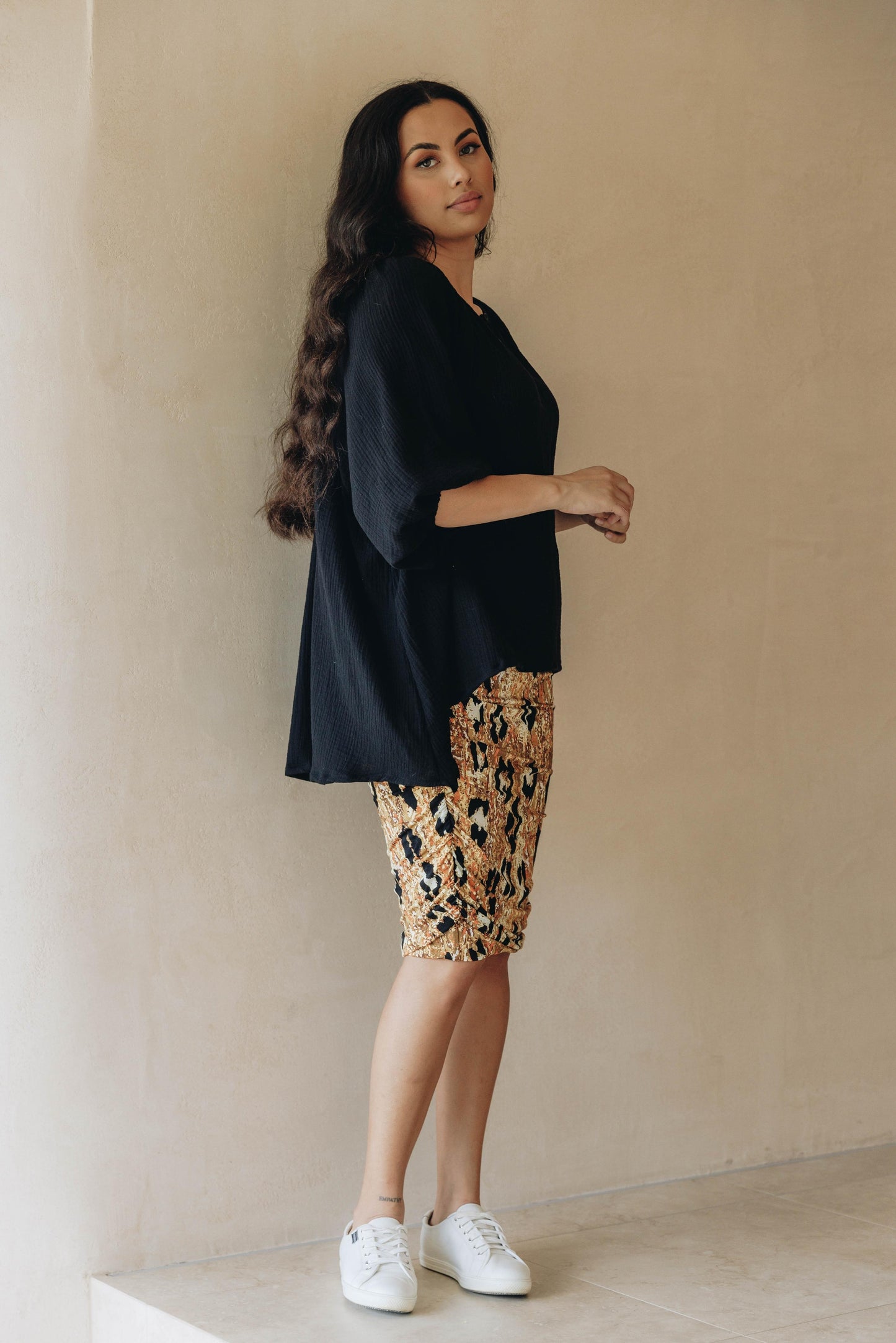 Ruche Skirt in Enchanted Leopard