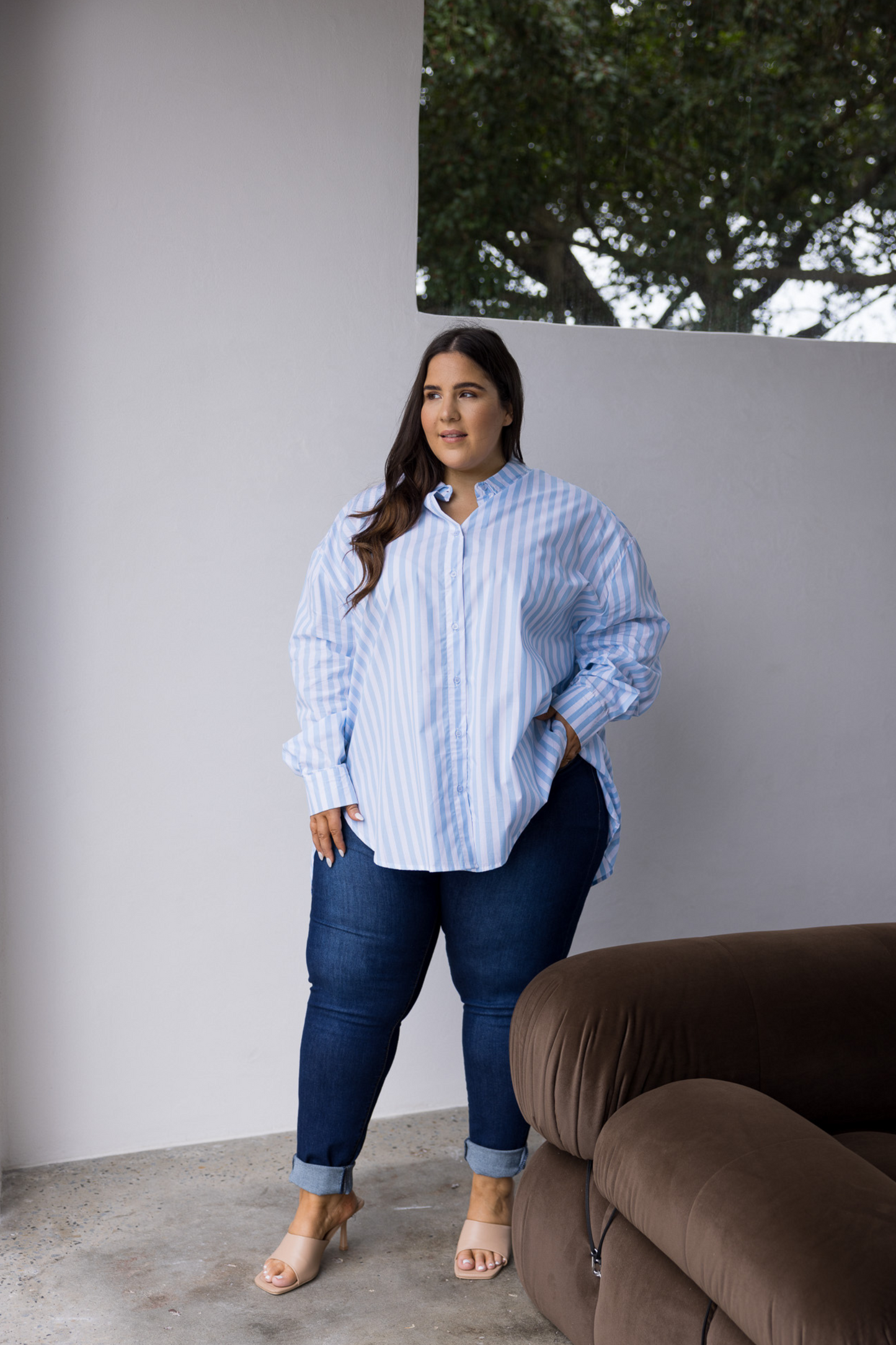 Amore Shirt in Blue/White Stripe