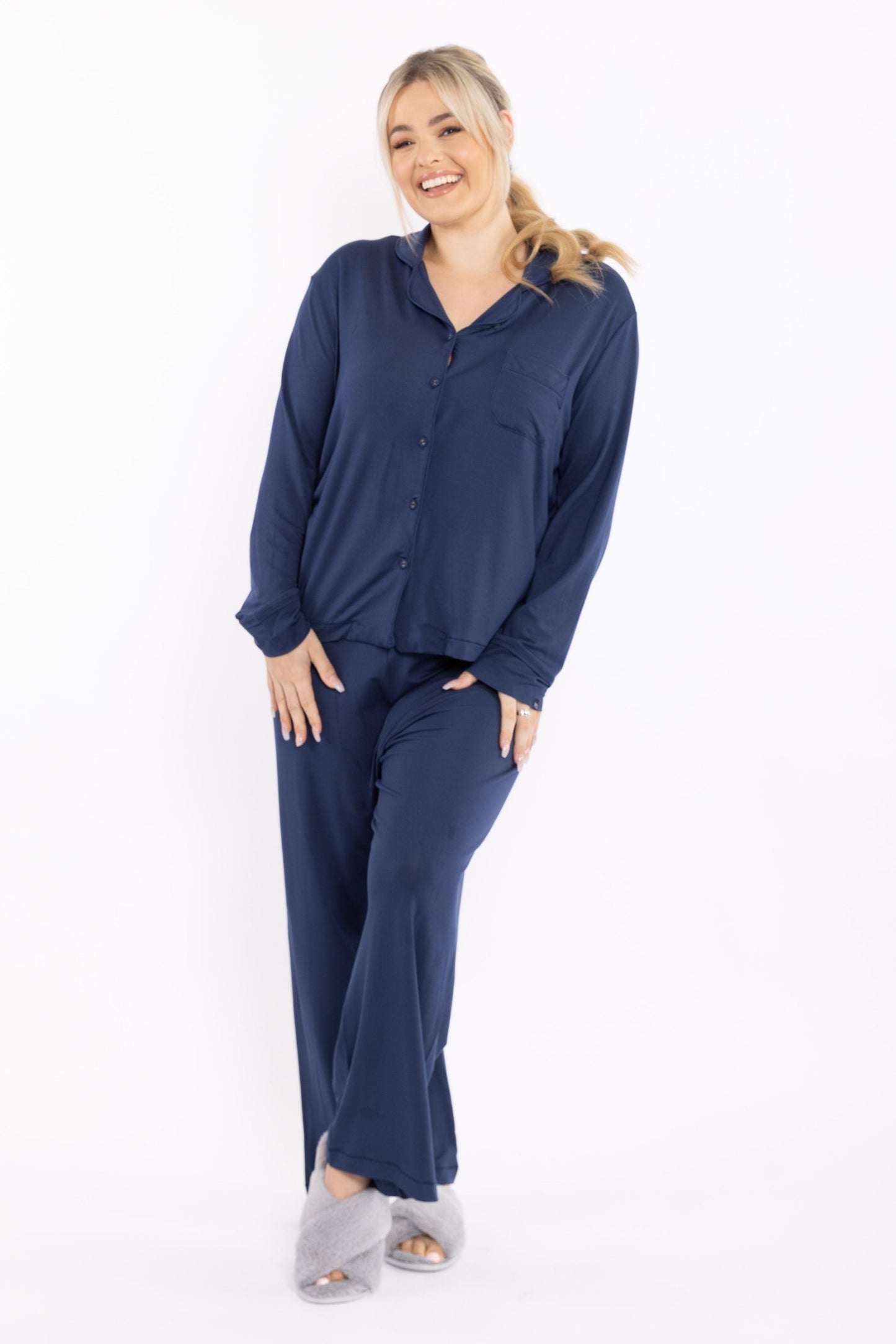 Long Sleeve PJ Top in Navy